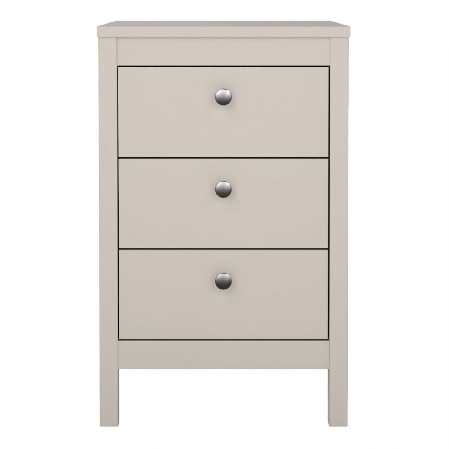Madrid Bedside Table 3 Drawers in Cashmere