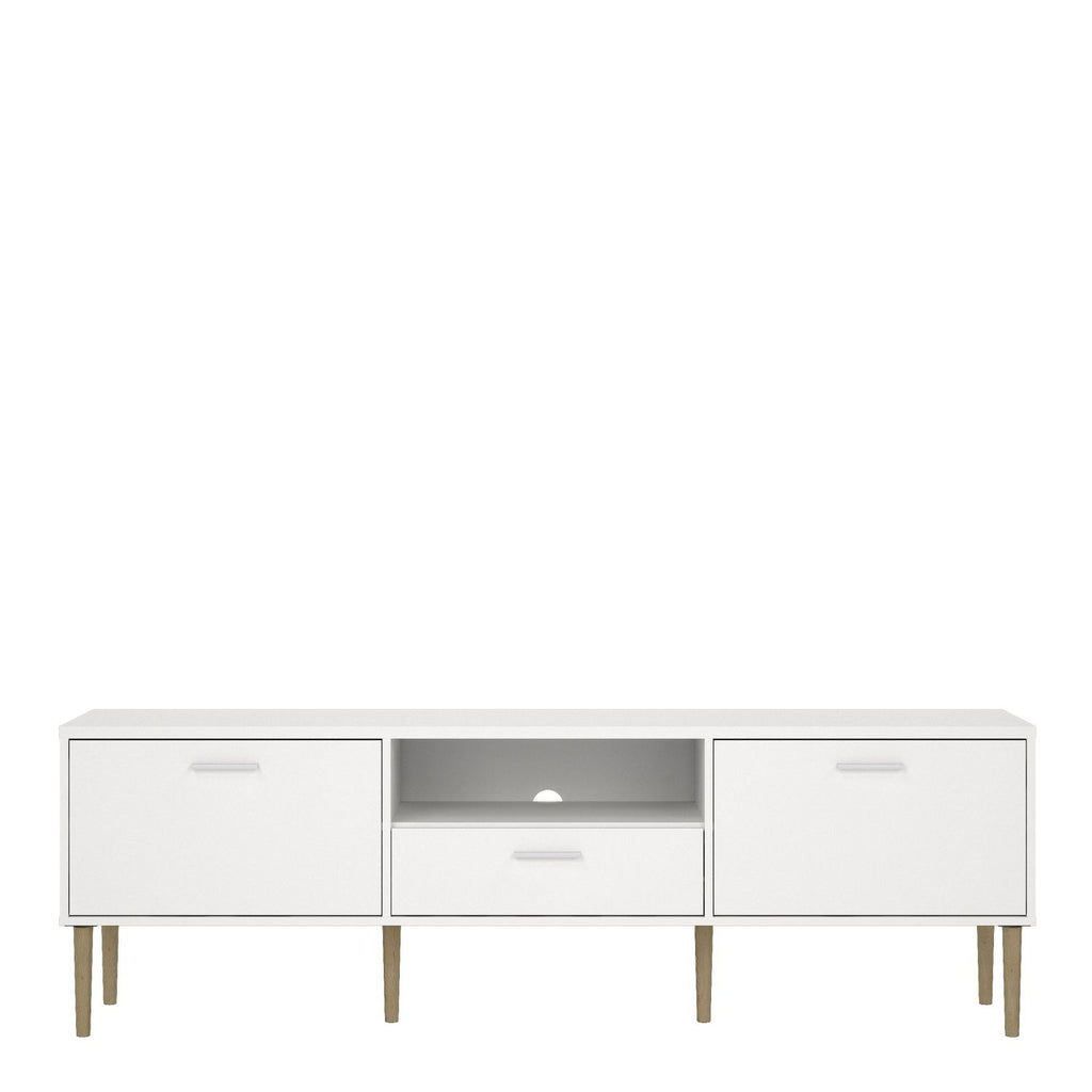 Media TVUnit with 2 Doors + 1 Drawer in White