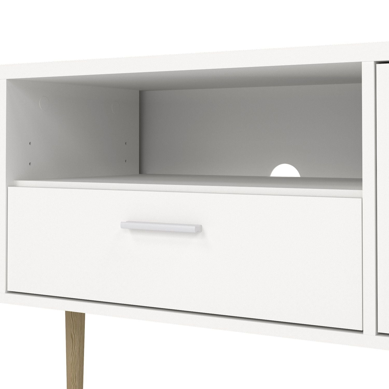 Media TVUnit with 2 Doors + 1 Drawer in White