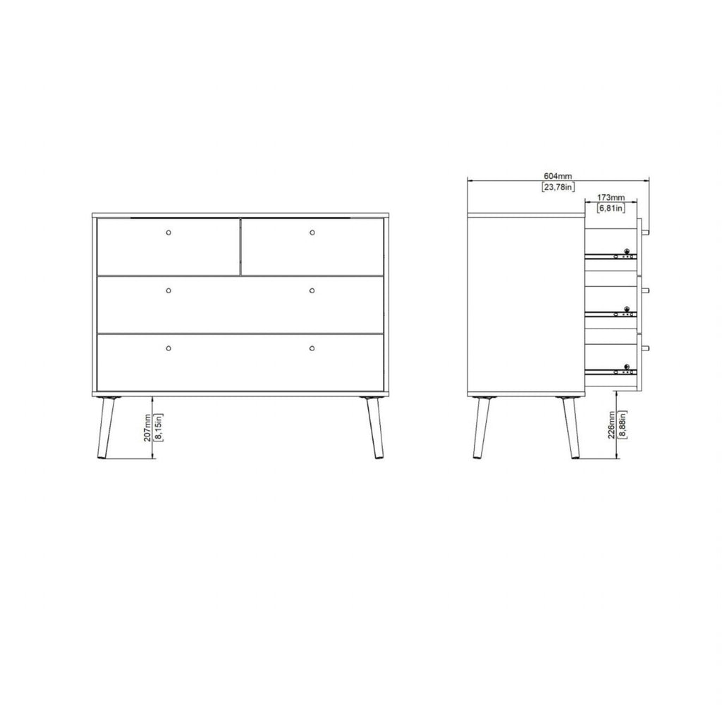 Cumbria Chest 2 + 2 Drawers White