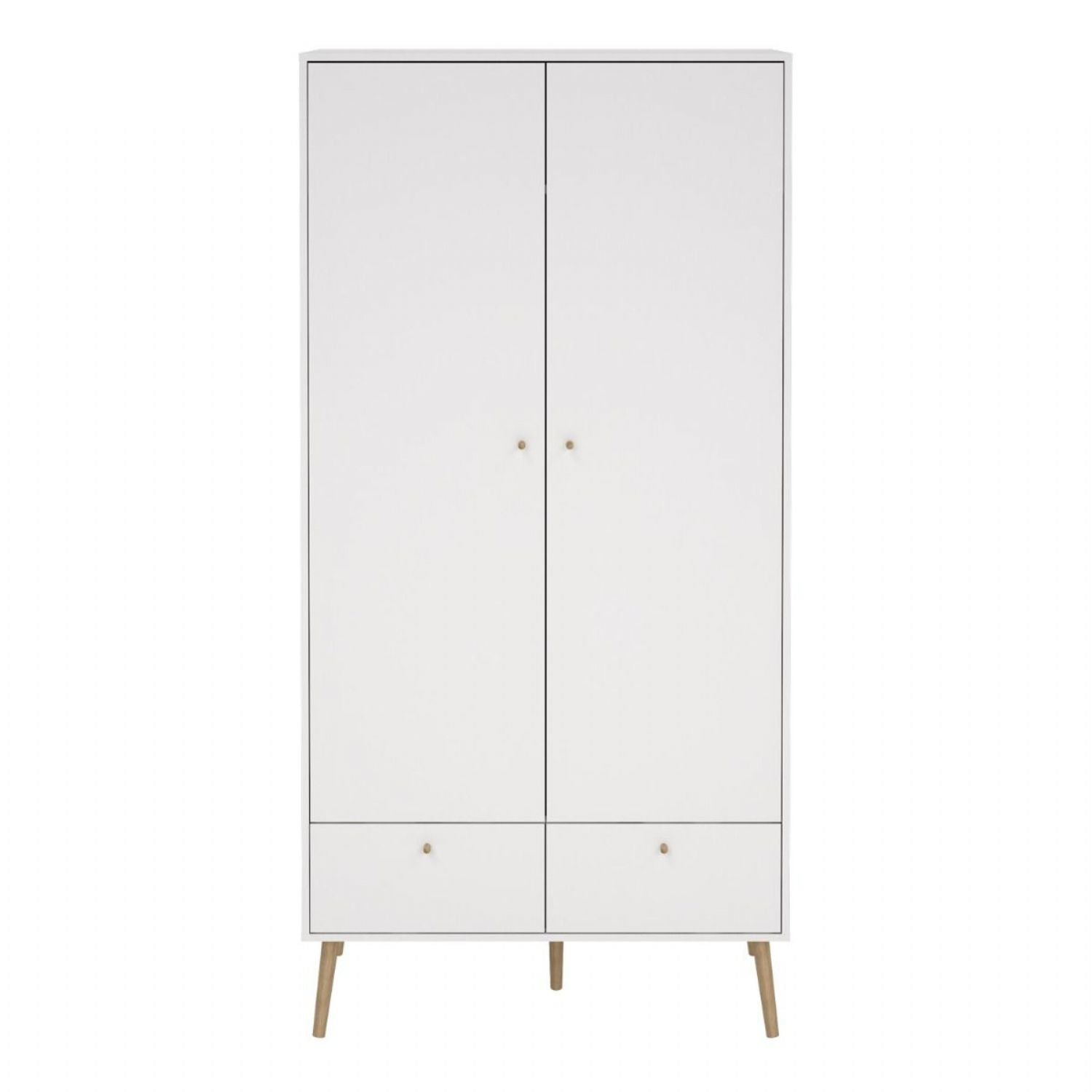 Cumbria Wardrobe with 2 Doors + 2 Drawers White