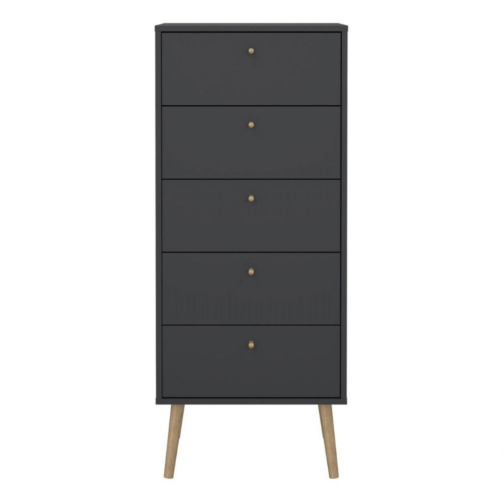 Cumbria Chest 5 Drawers Dark Grey