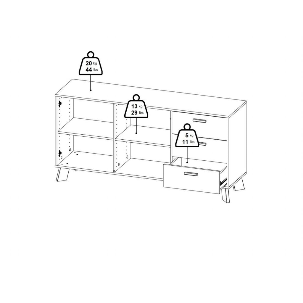 Ikast Sideboard 2 Doors + 3 Drawers in Jackson Hickory and White