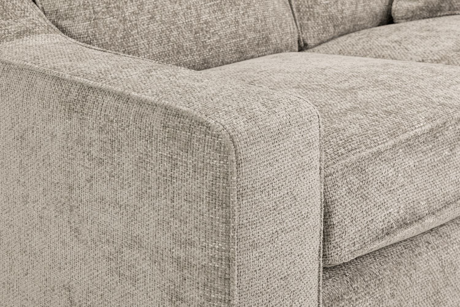 Stone Fabric Standard Back 3 Seater Sofa