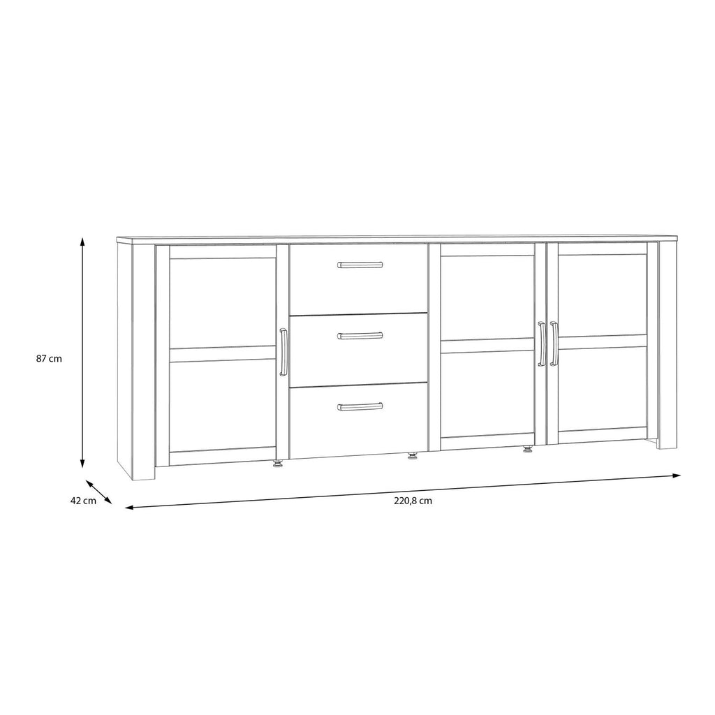 Bohol Large Sideboard in Riviera Oak Grey Oak
