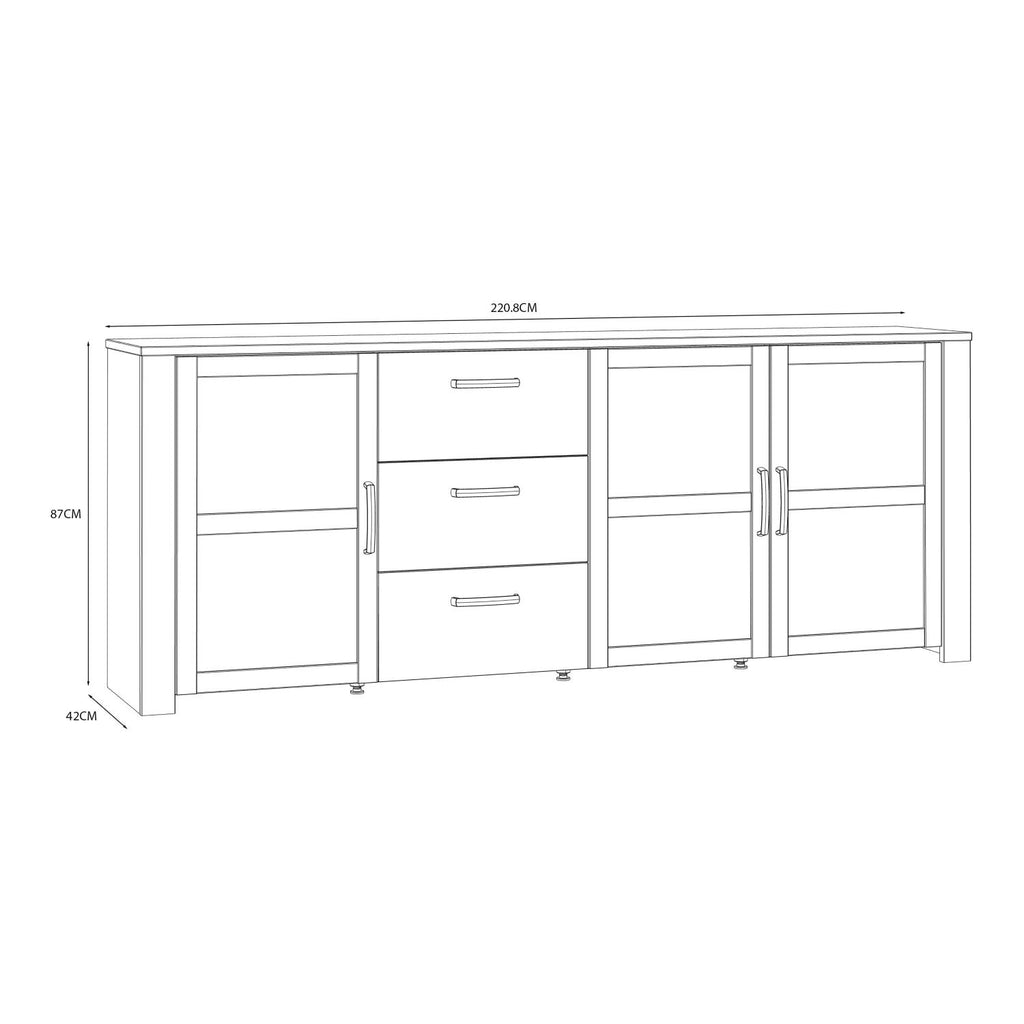 Bohol Large Sideboard in Riviera Oak White