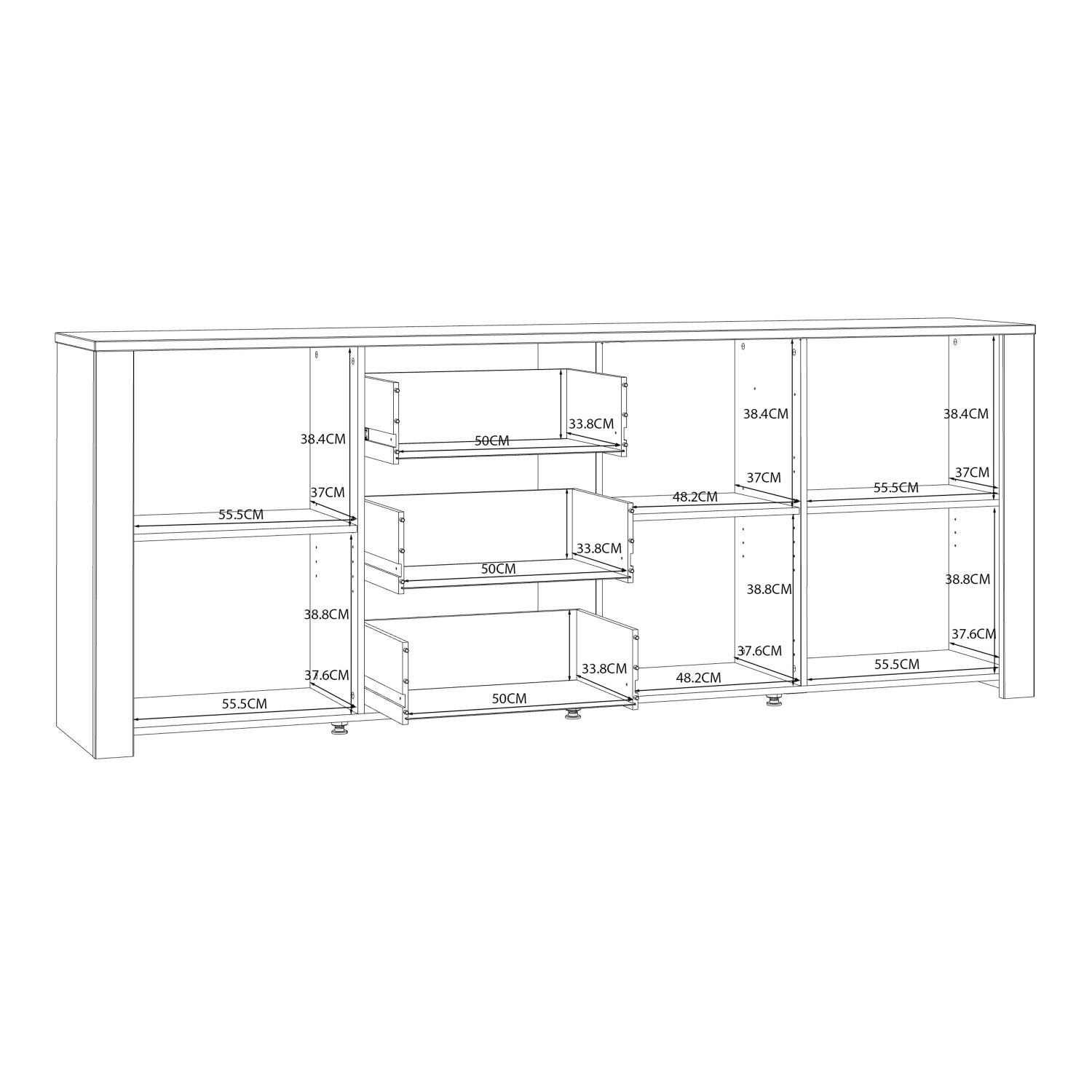 Bohol Large Sideboard in Riviera Oak White