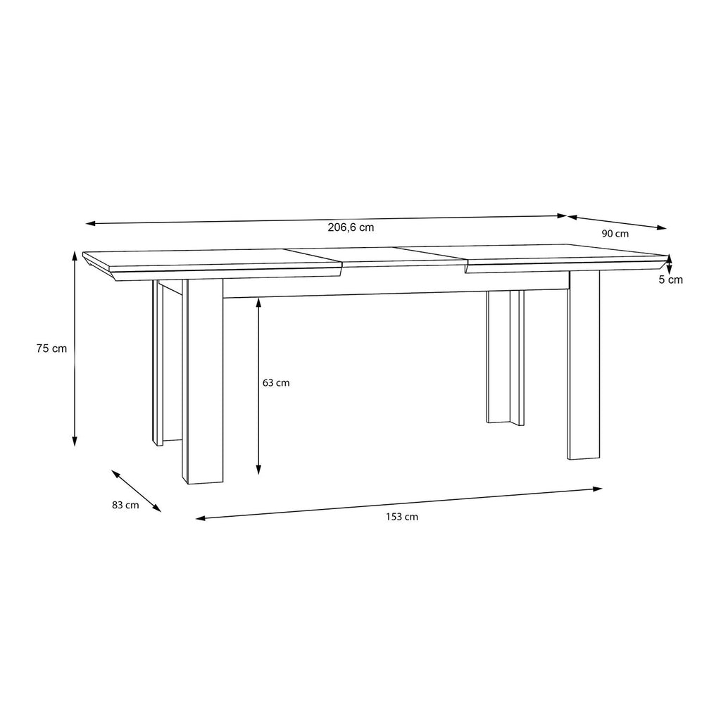 Illopa Extending Dining Table 160207cm in Oak Nelson Snowy Oak