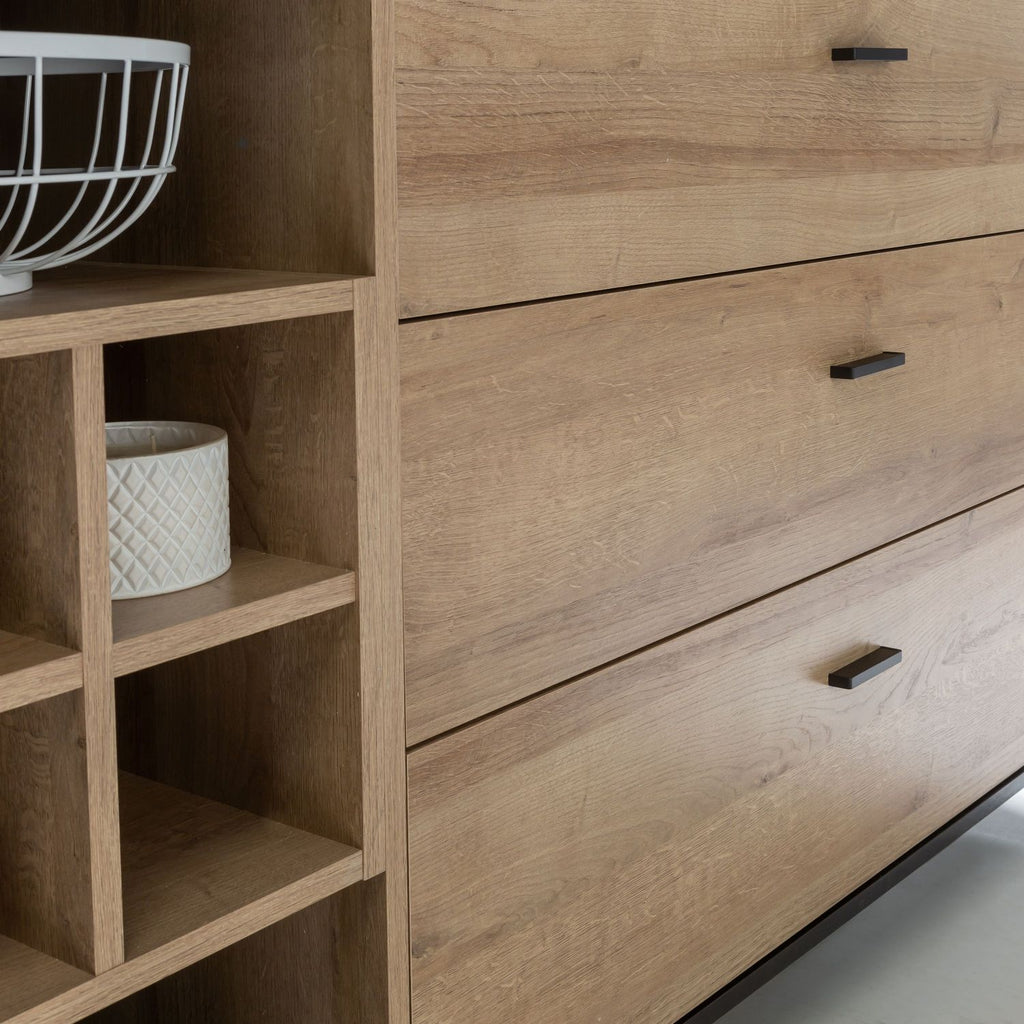 High Rock TV Unit in Matt Black Riviera Oak