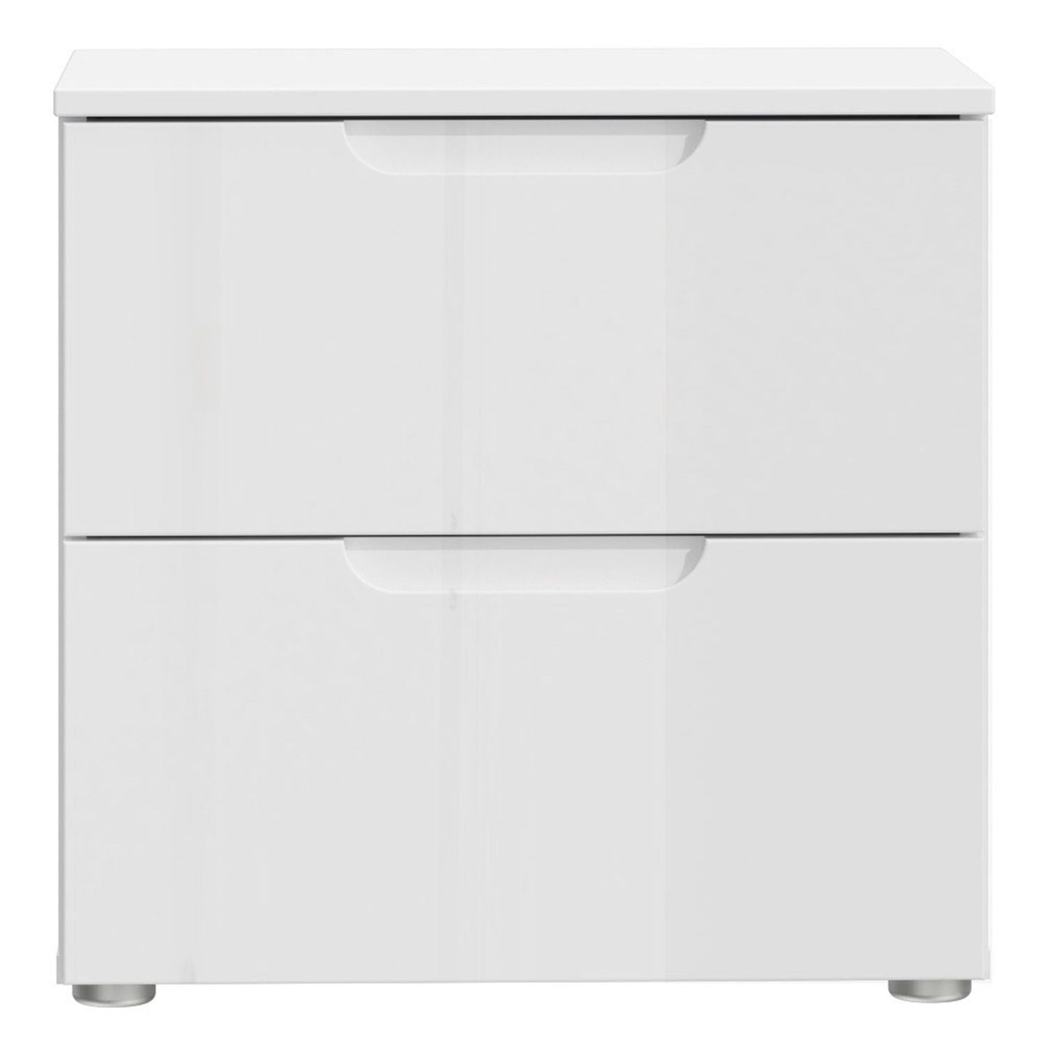 Bedside in White White High Gloss