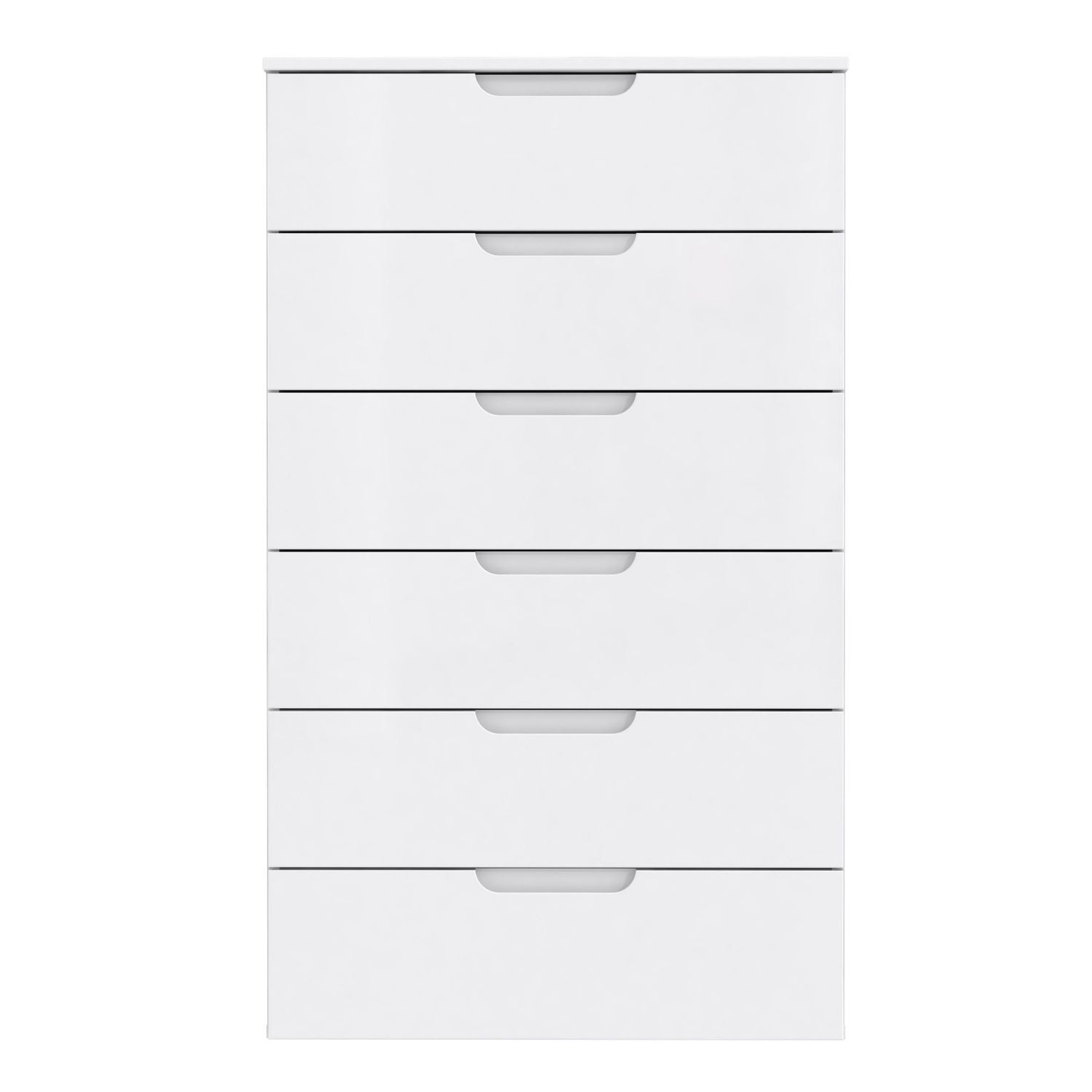 Chest of 6 Drawers in White White High Gloss