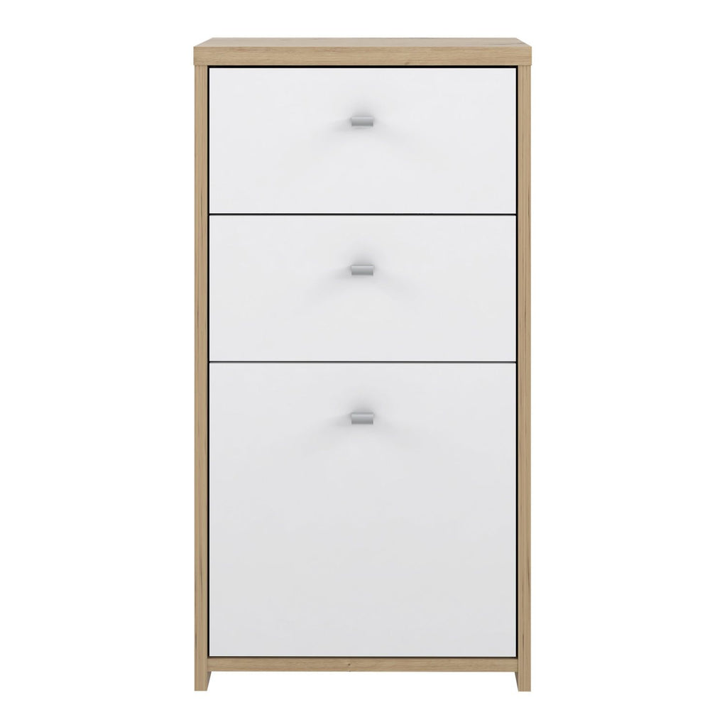 Best Chest Storage Cabinet 2 Drawers 1 Door in Artisan Oak White