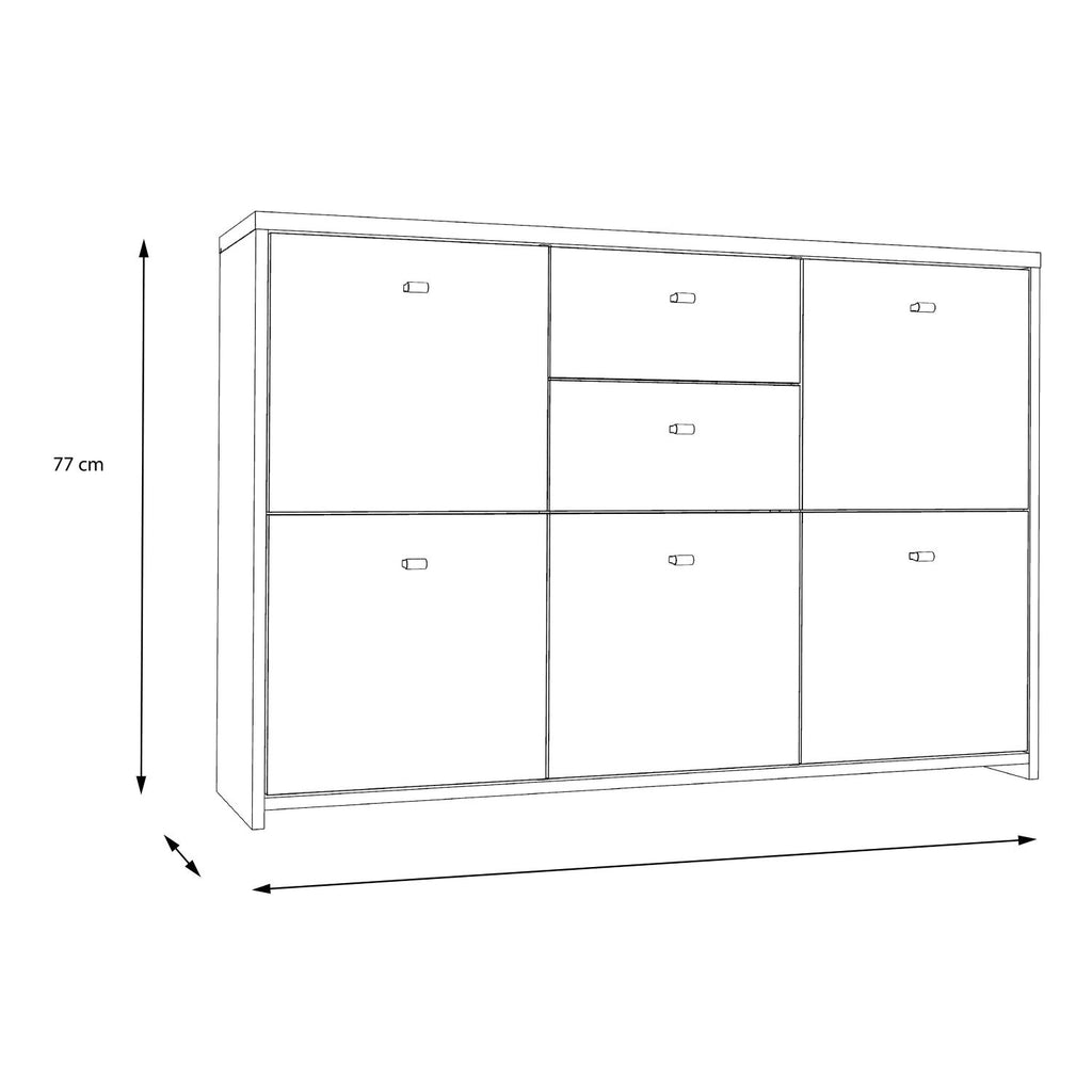 Best Chest Storage Cabinet with 2 Drawers and 5 Doors in Artisan Oak White
