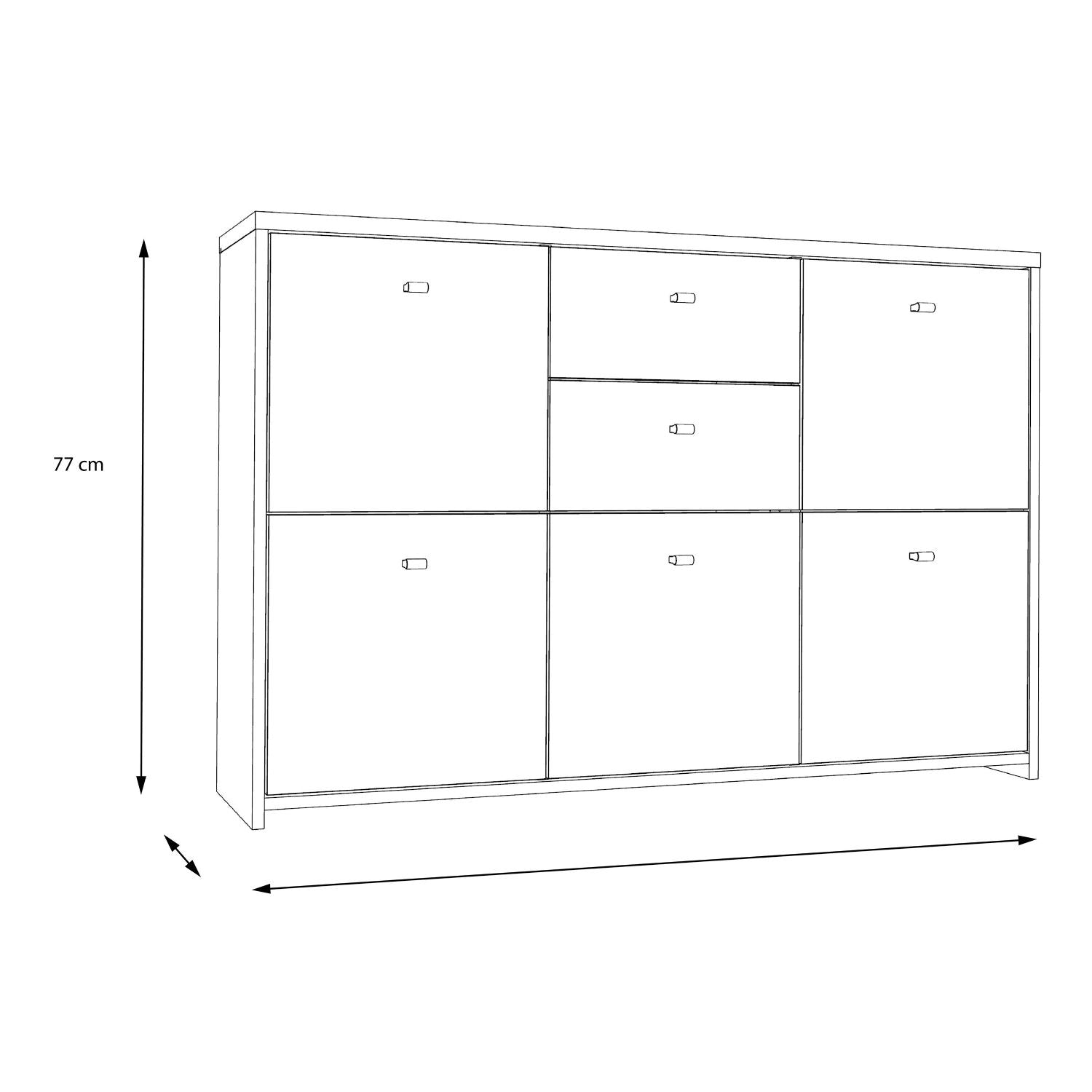 Best Chest Storage Cabinet with 2 Drawers and 5 Doors in Artisan Oak White