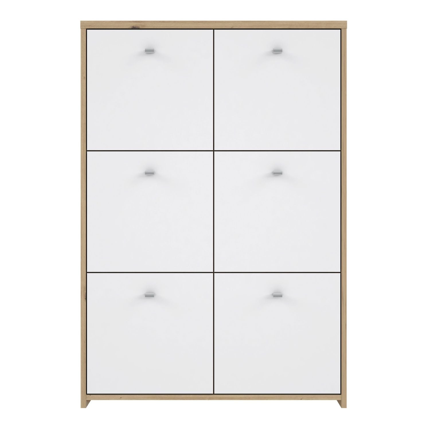 Best Chest Storage Cabinet with 6 Doors in Artisan Oak White