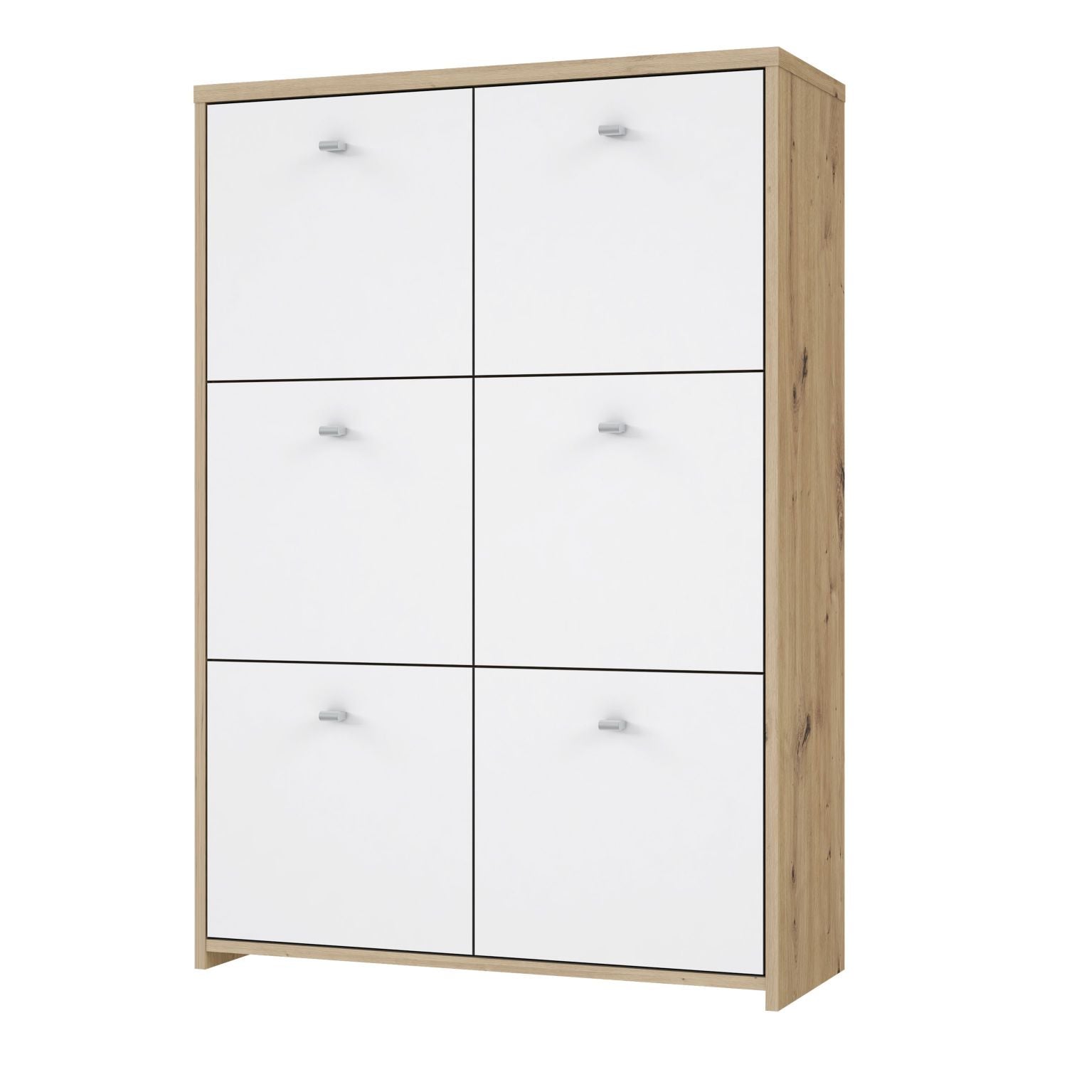 Best Chest Storage Cabinet with 6 Doors in Artisan Oak White