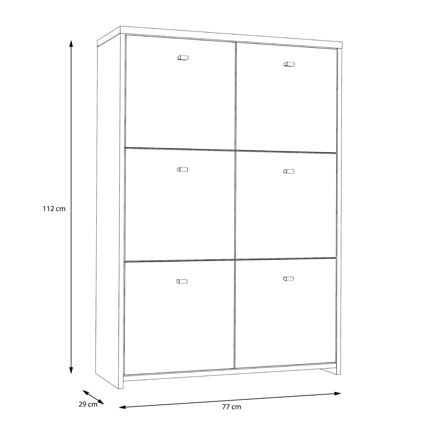 Best Chest Storage Cabinet with 6 Doors in Artisan Oak White