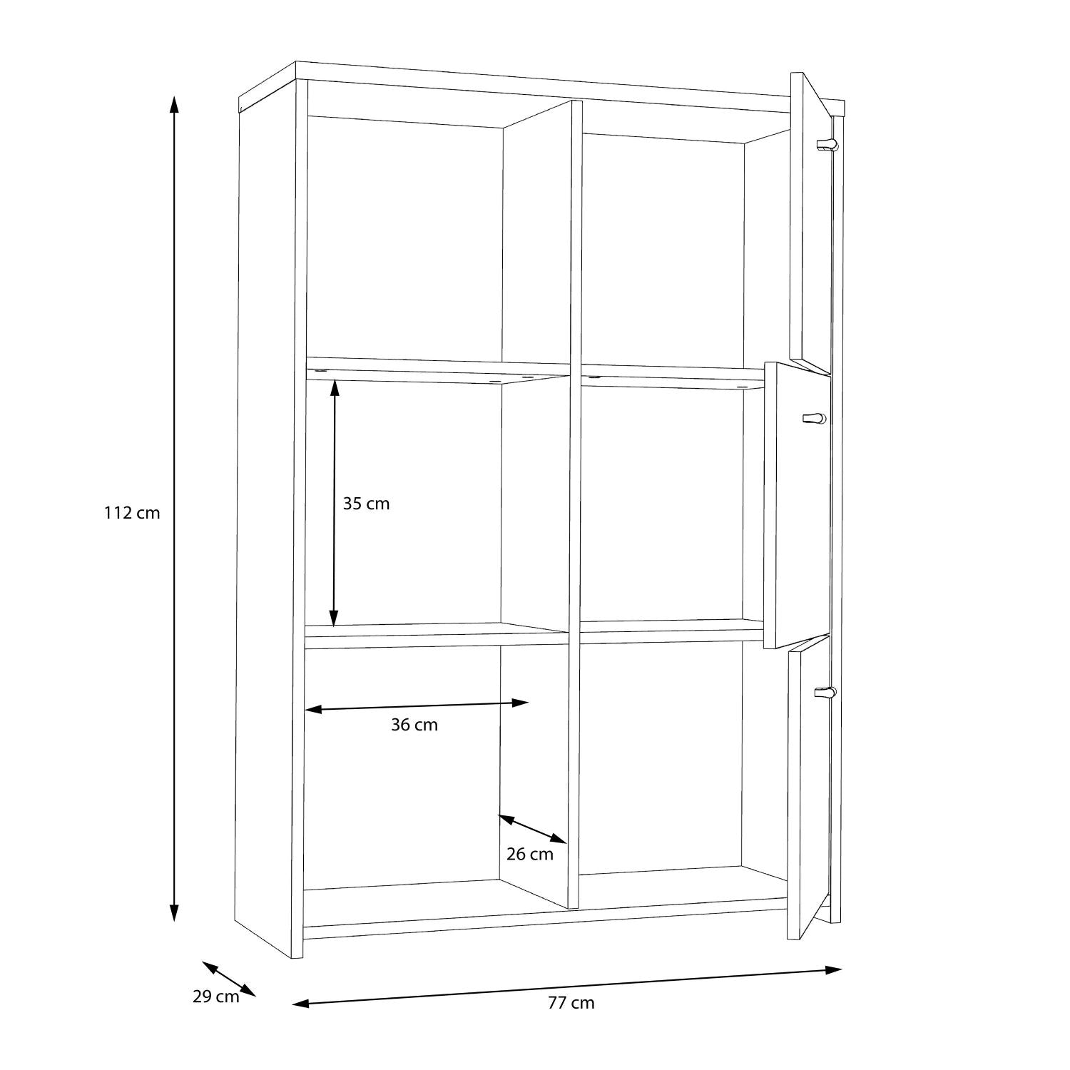 Best Chest Storage Cabinet with 6 Doors in Artisan Oak White