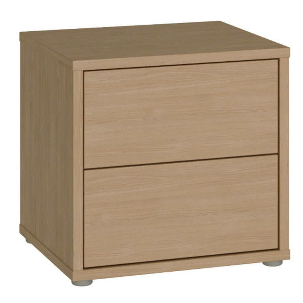 Alice Springs Low Bedside Cabinet with 2 Drawers PushtoOpen in Elegancia Oak