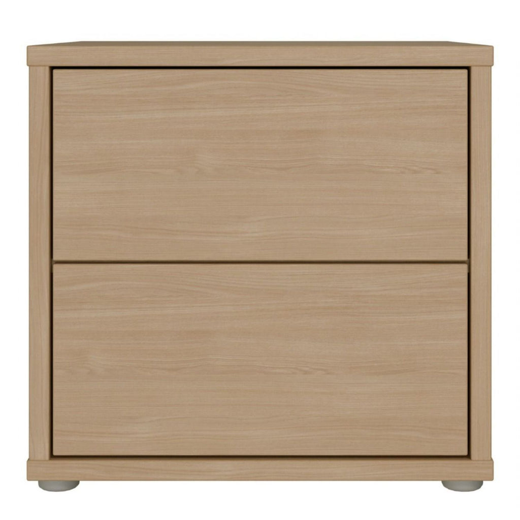 Alice Springs Low Bedside Cabinet with 2 Drawers PushtoOpen in Elegancia Oak