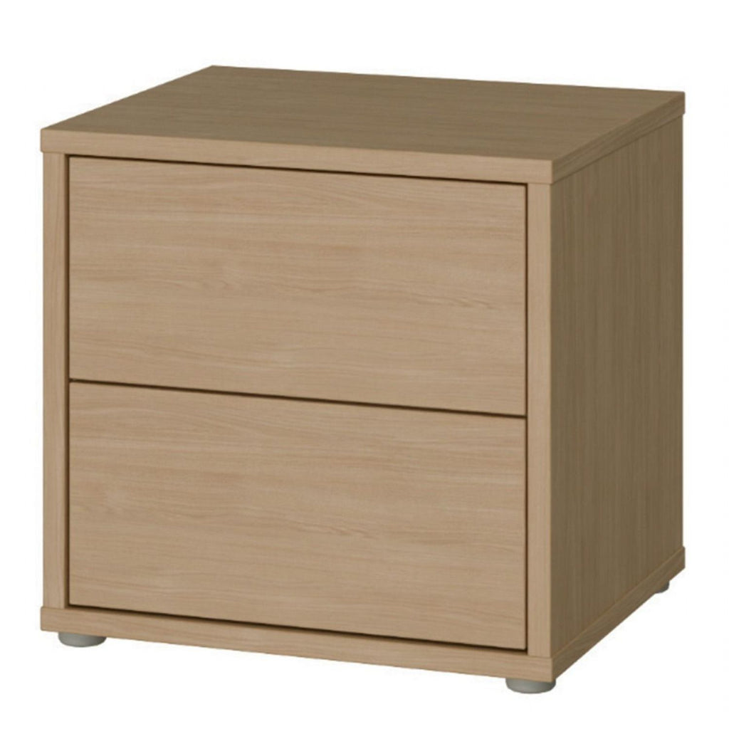 Alice Springs Low Bedside Cabinet with 2 Drawers PushtoOpen in Elegancia Oak