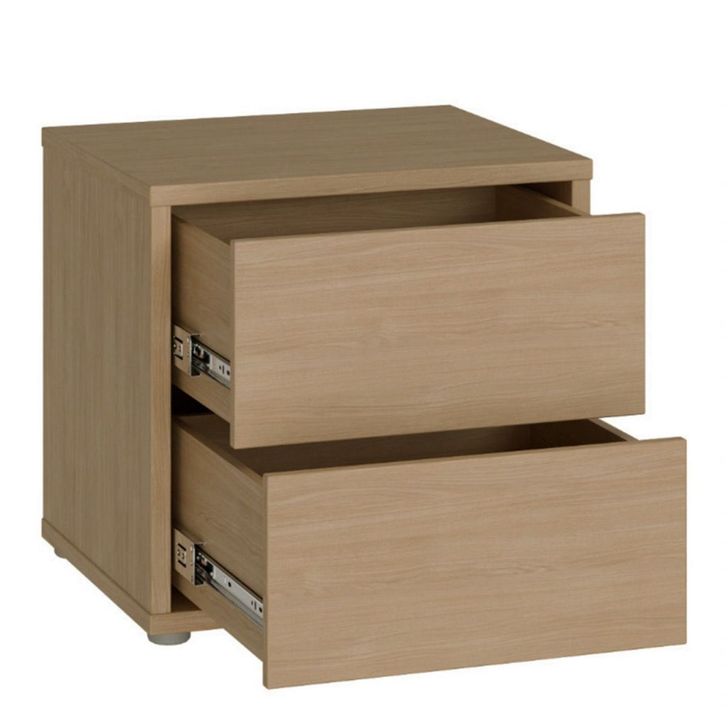 Alice Springs Low Bedside Cabinet with 2 Drawers PushtoOpen in Elegancia Oak