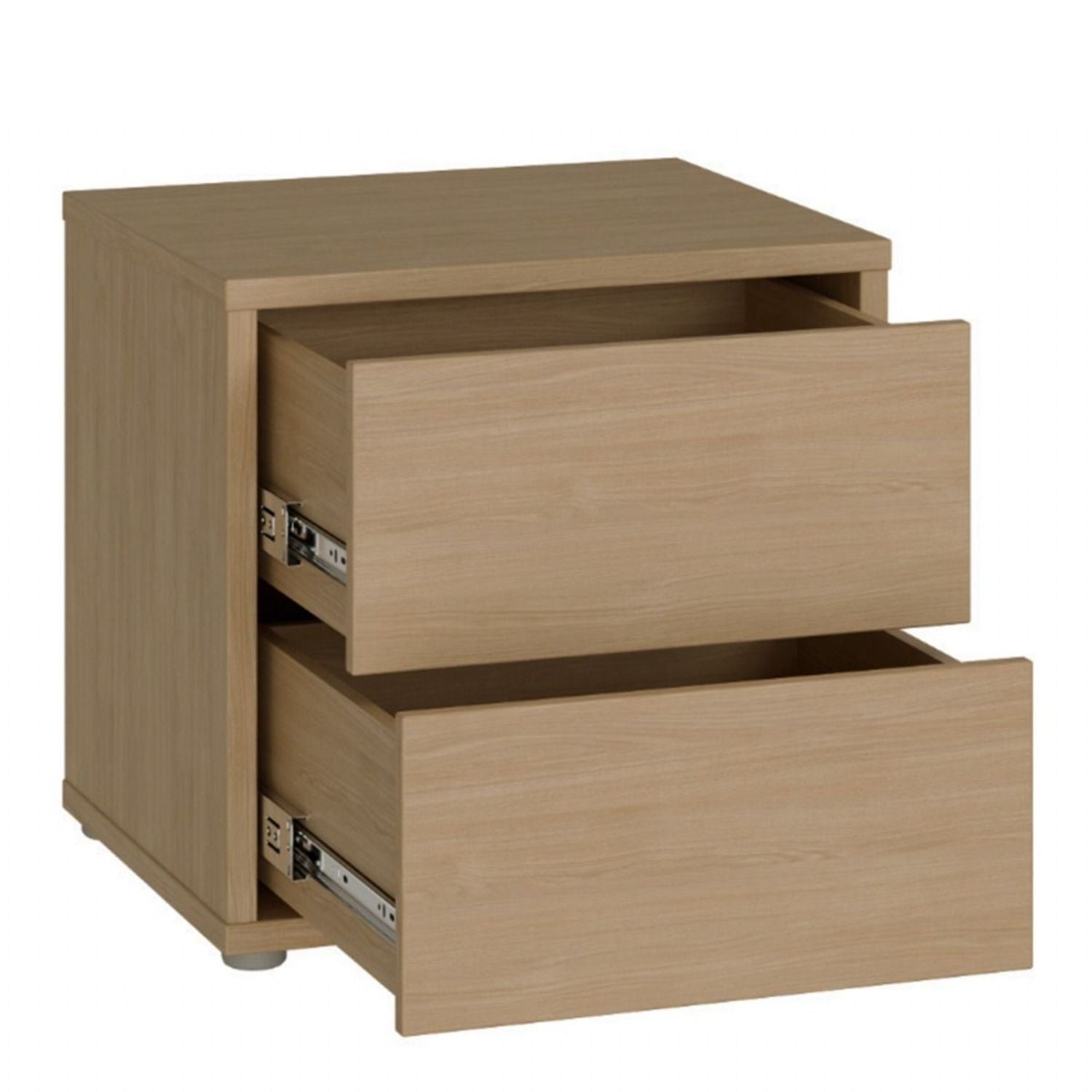 Alice Springs Low Bedside Cabinet with 2 Drawers PushtoOpen in Elegancia Oak
