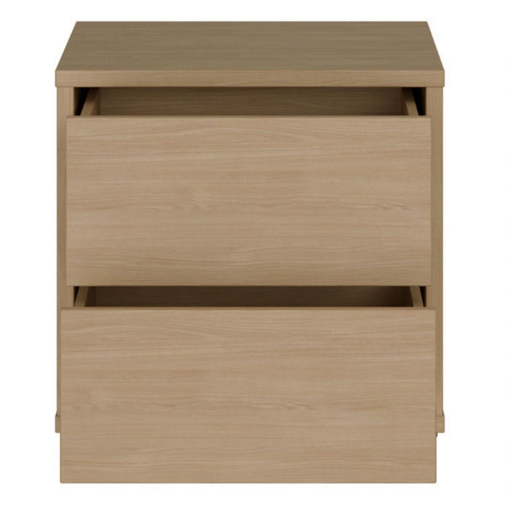 Alice Springs Low Bedside Cabinet with 2 Drawers PushtoOpen in Elegancia Oak
