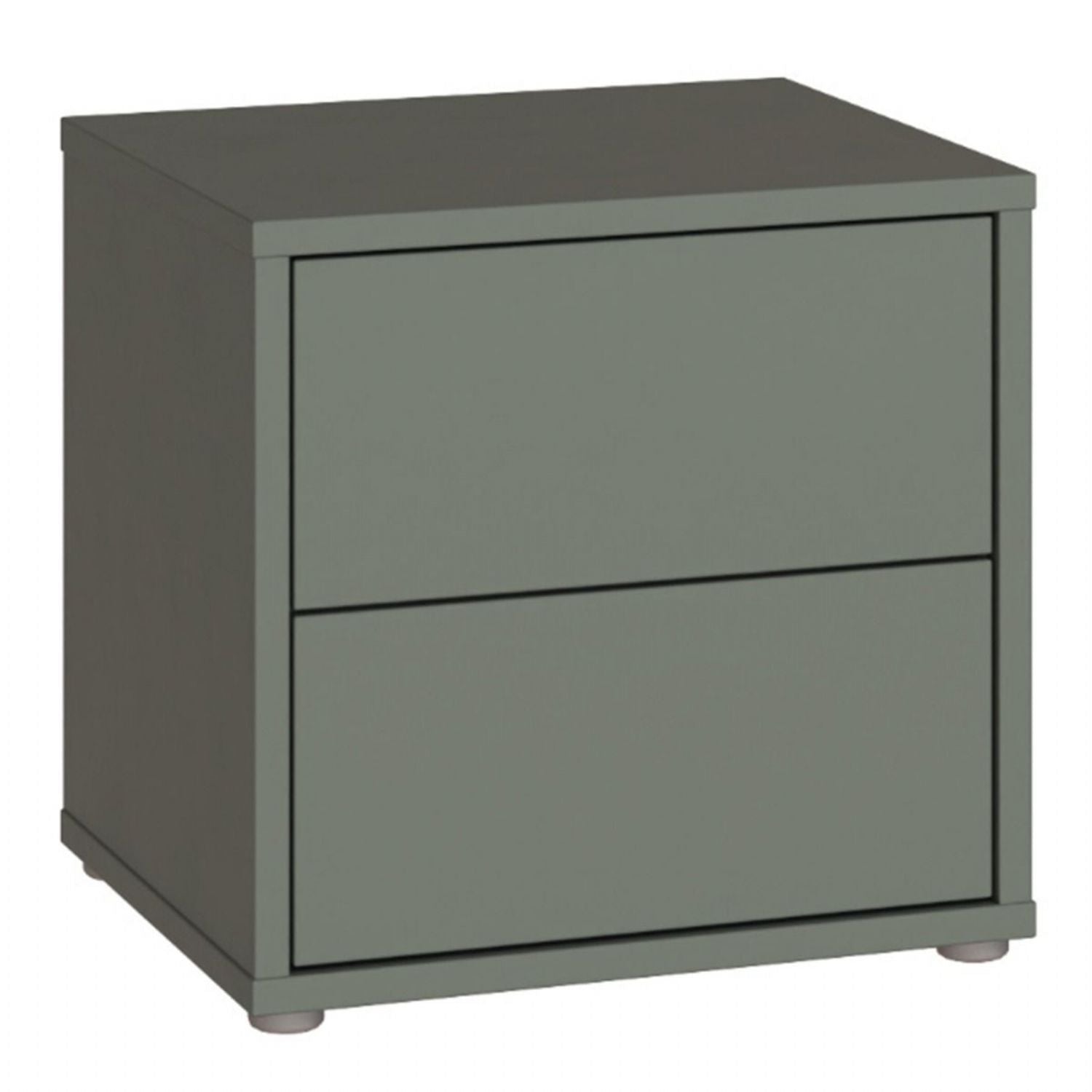 Alice Springs Low Bedside Cabinet with 2 Drawers PushtoOpen in Sage Green