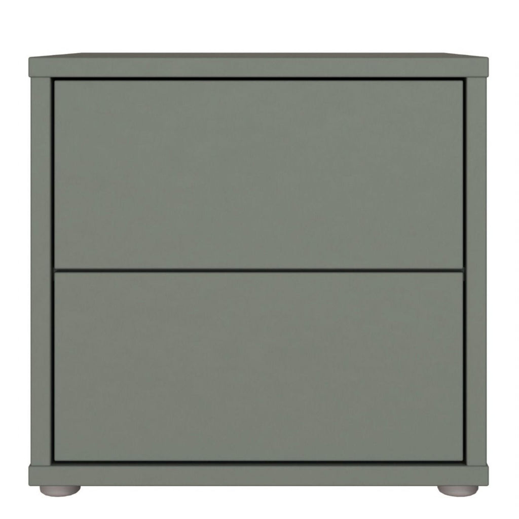 Alice Springs Low Bedside Cabinet with 2 Drawers PushtoOpen in Sage Green