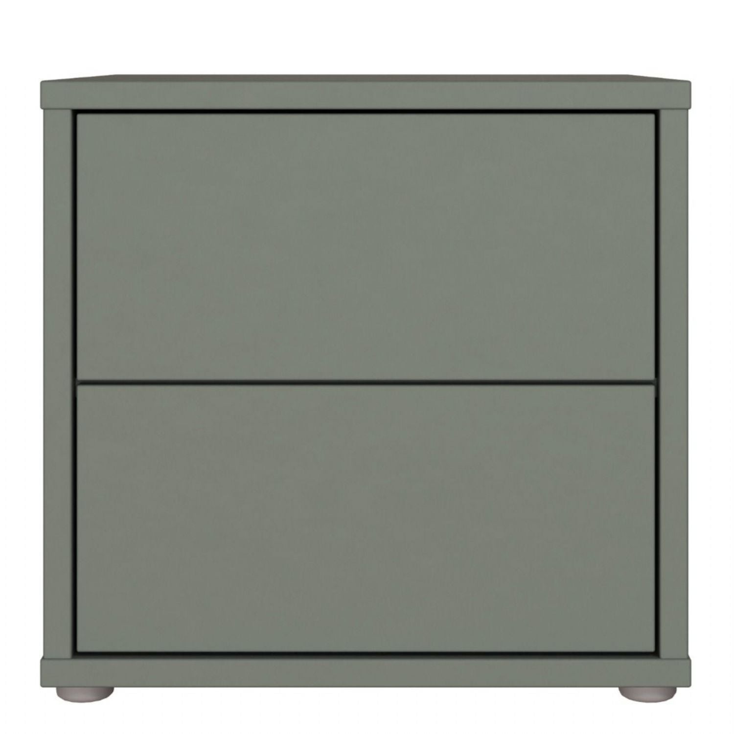 Alice Springs Low Bedside Cabinet with 2 Drawers PushtoOpen in Sage Green