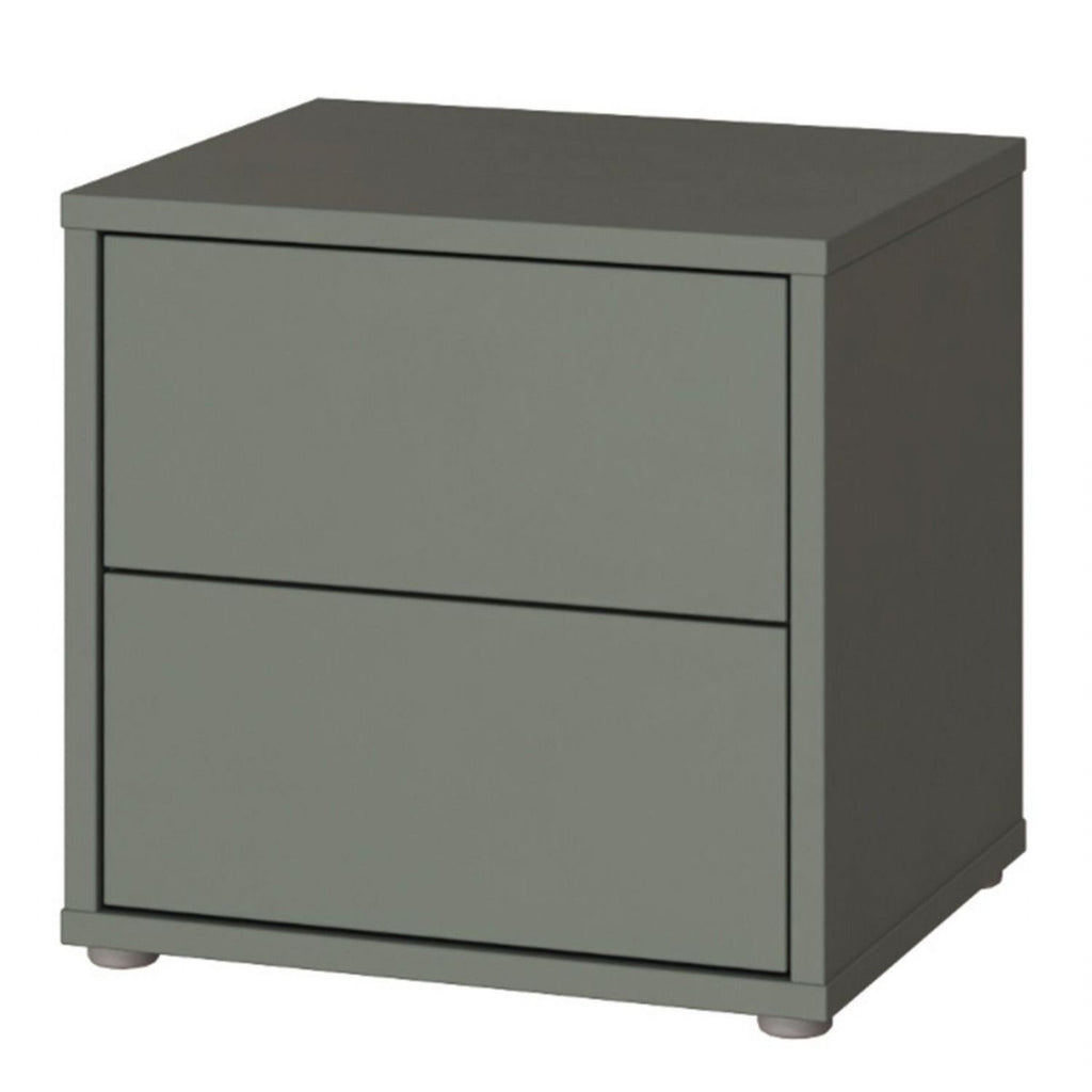 Alice Springs Low Bedside Cabinet with 2 Drawers PushtoOpen in Sage Green