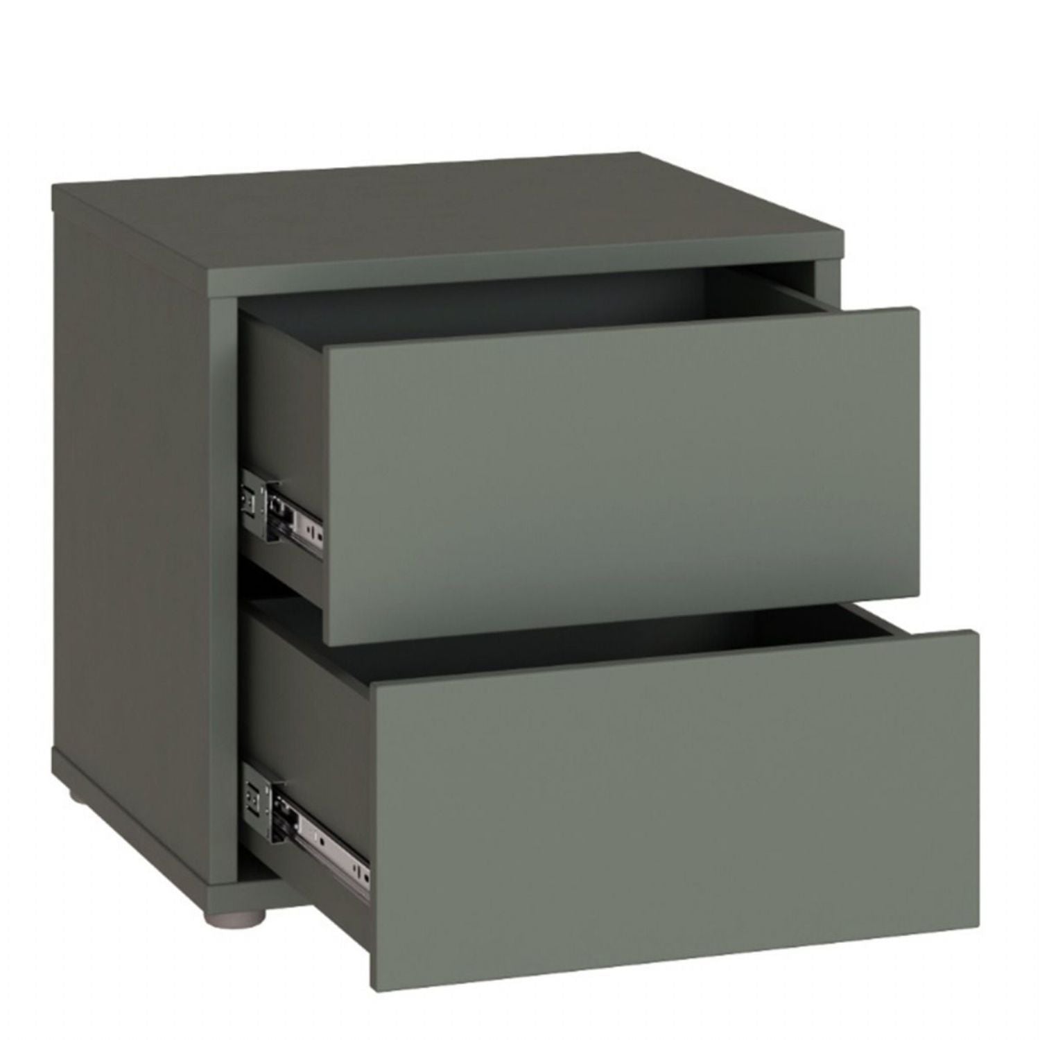 Alice Springs Low Bedside Cabinet with 2 Drawers PushtoOpen in Sage Green