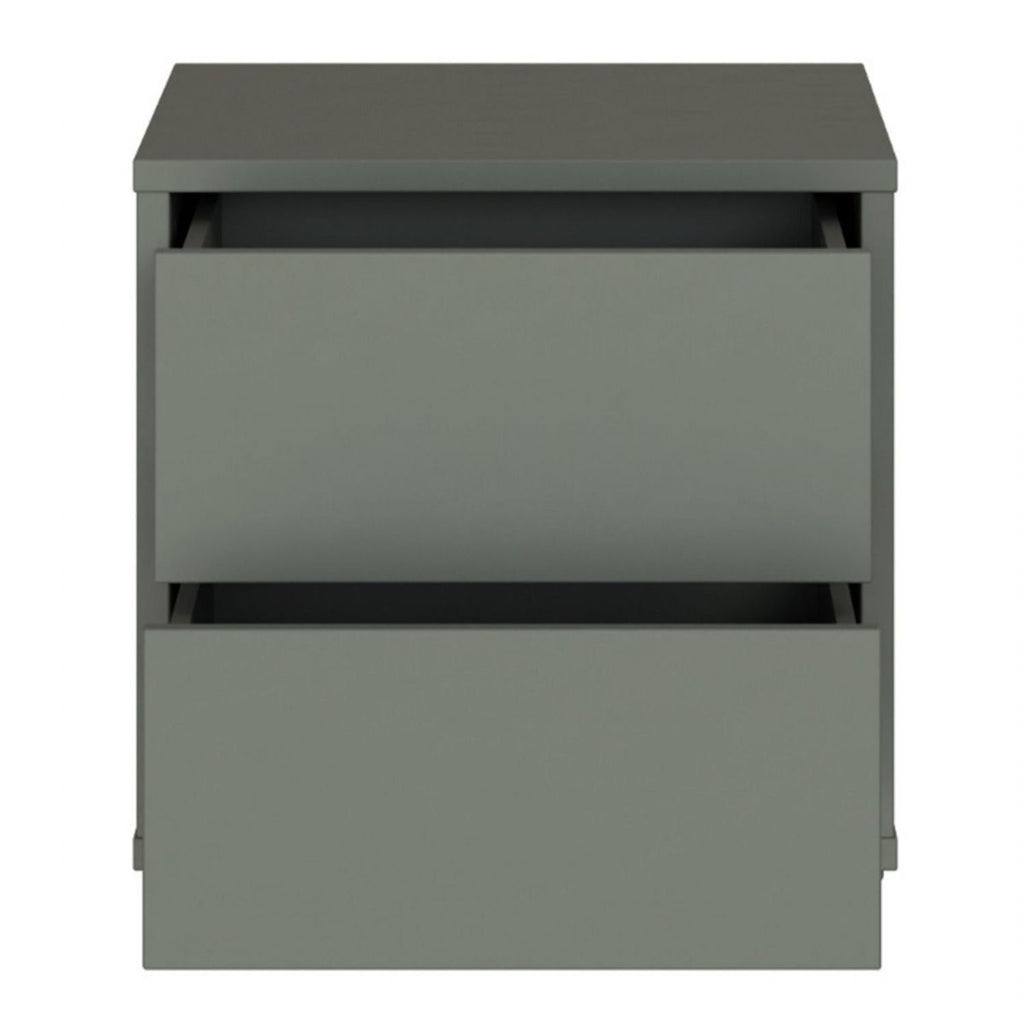 Alice Springs Low Bedside Cabinet with 2 Drawers PushtoOpen in Sage Green