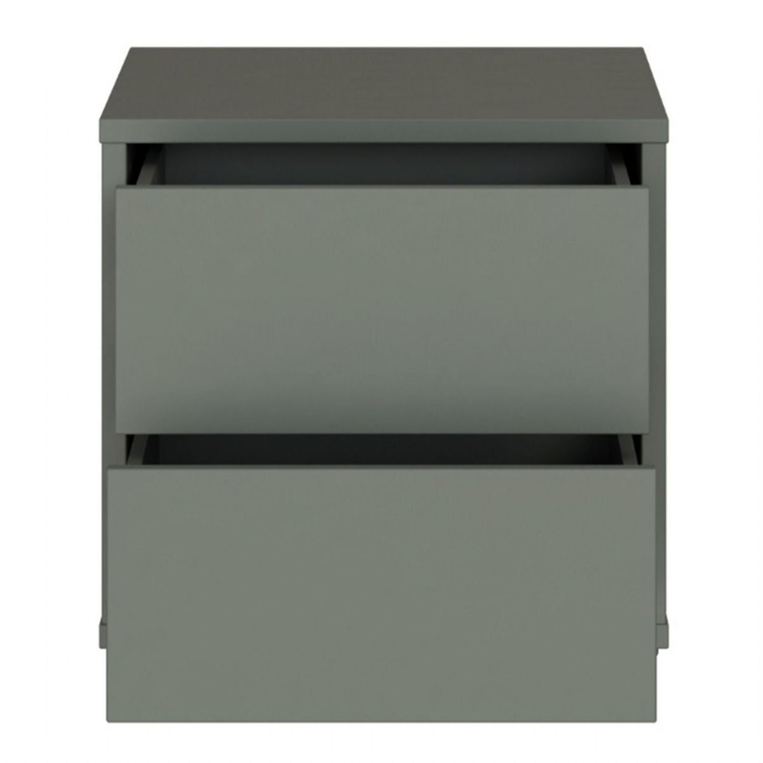 Alice Springs Low Bedside Cabinet with 2 Drawers PushtoOpen in Sage Green