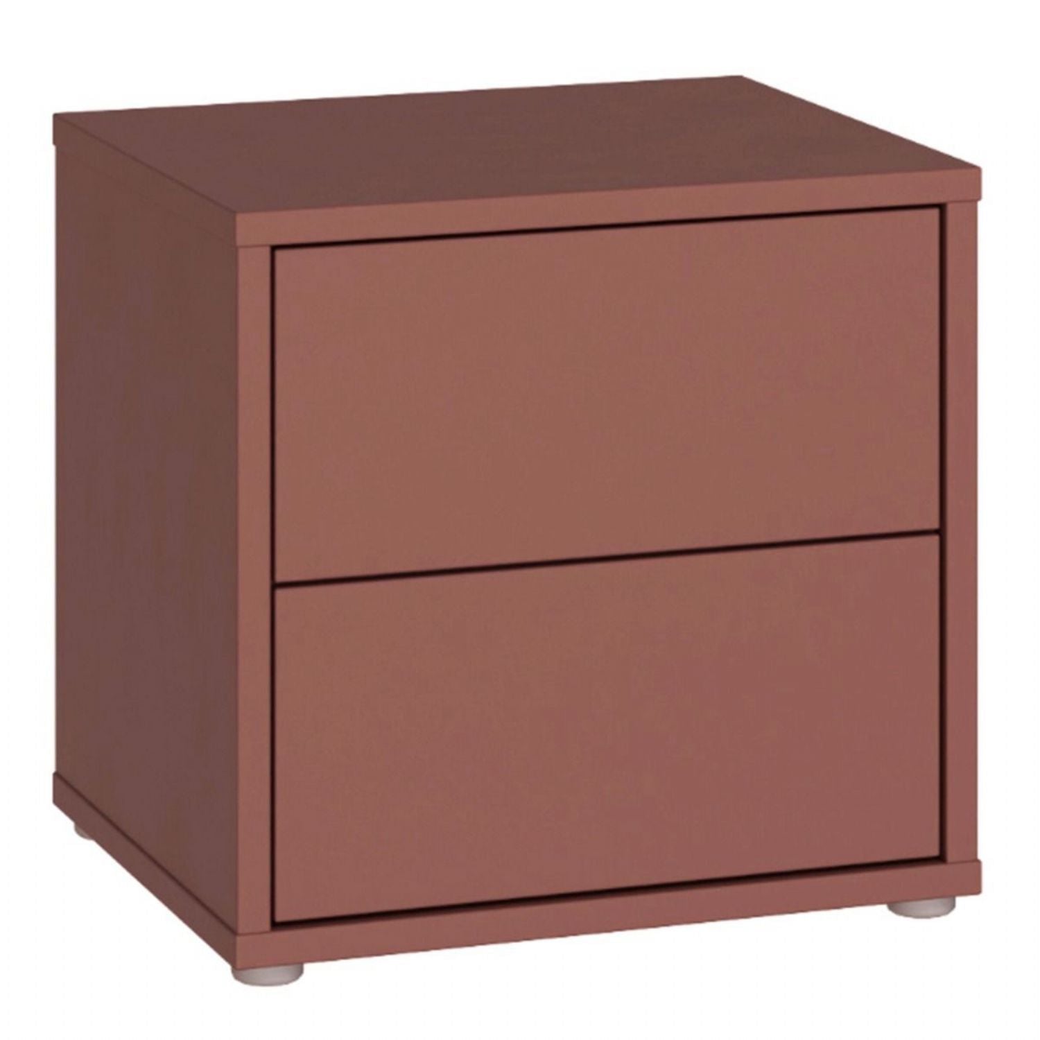 Alice Springs Low Bedside Cabinet with 2 Drawers PushtoOpen in Terracotta