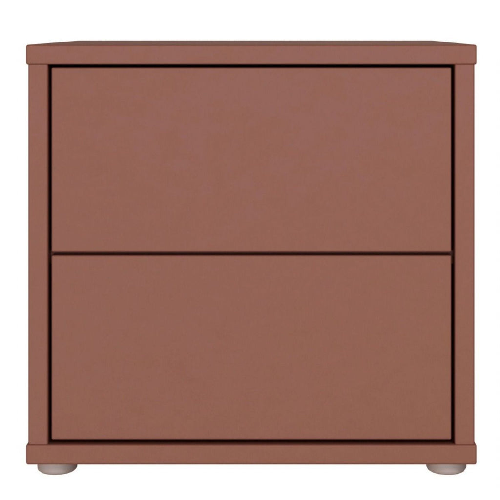 Alice Springs Low Bedside Cabinet with 2 Drawers PushtoOpen in Terracotta