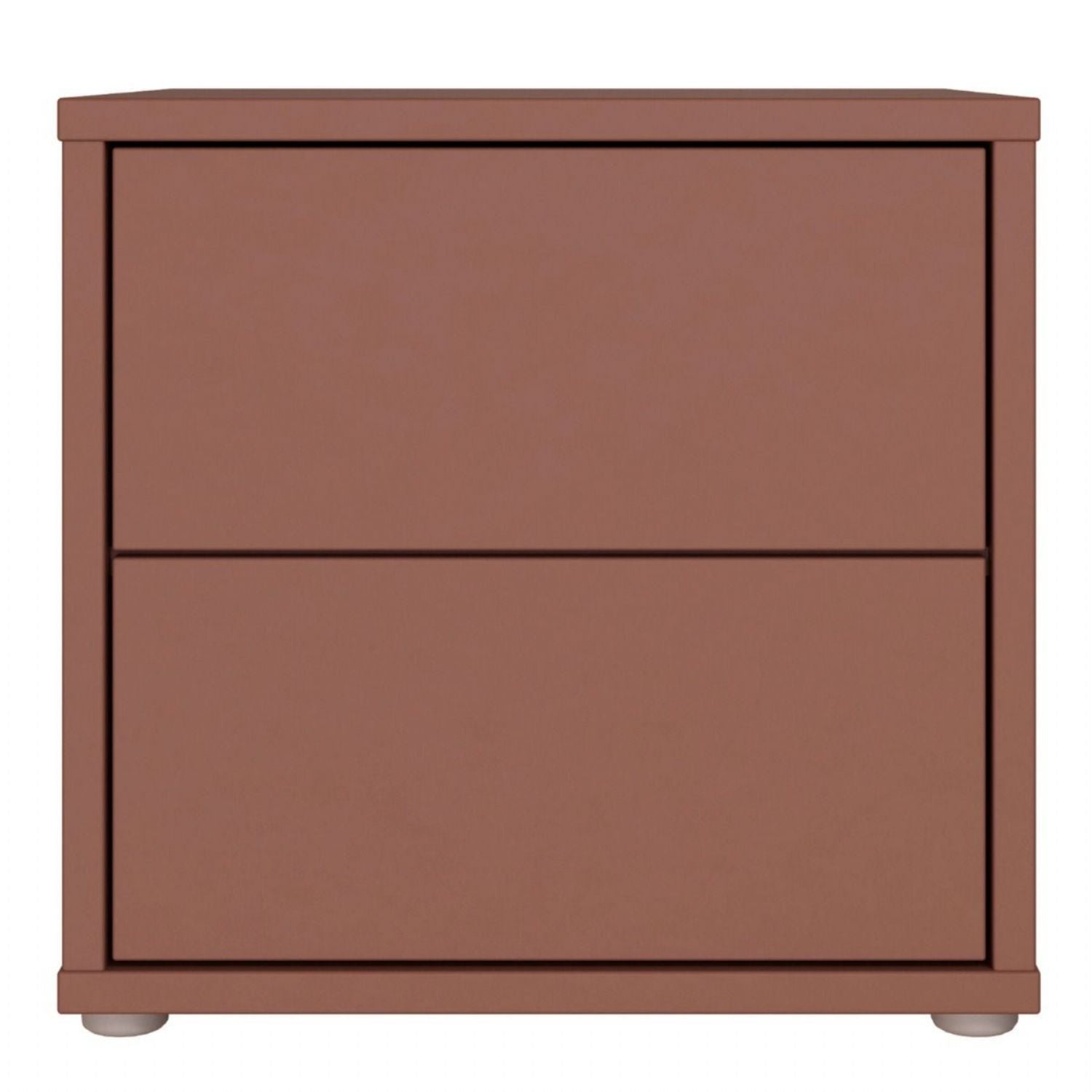Alice Springs Low Bedside Cabinet with 2 Drawers PushtoOpen in Terracotta