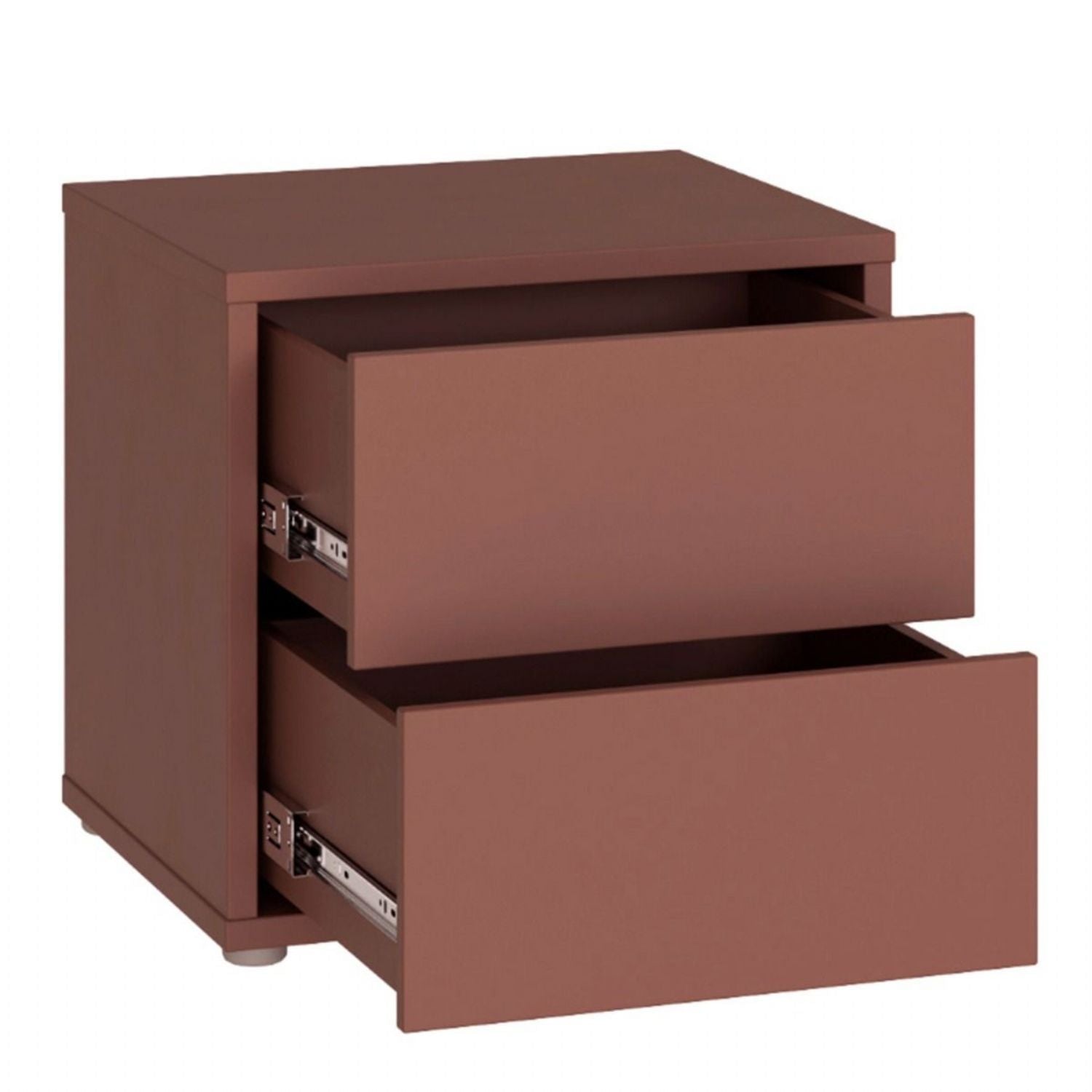Alice Springs Low Bedside Cabinet with 2 Drawers PushtoOpen in Terracotta