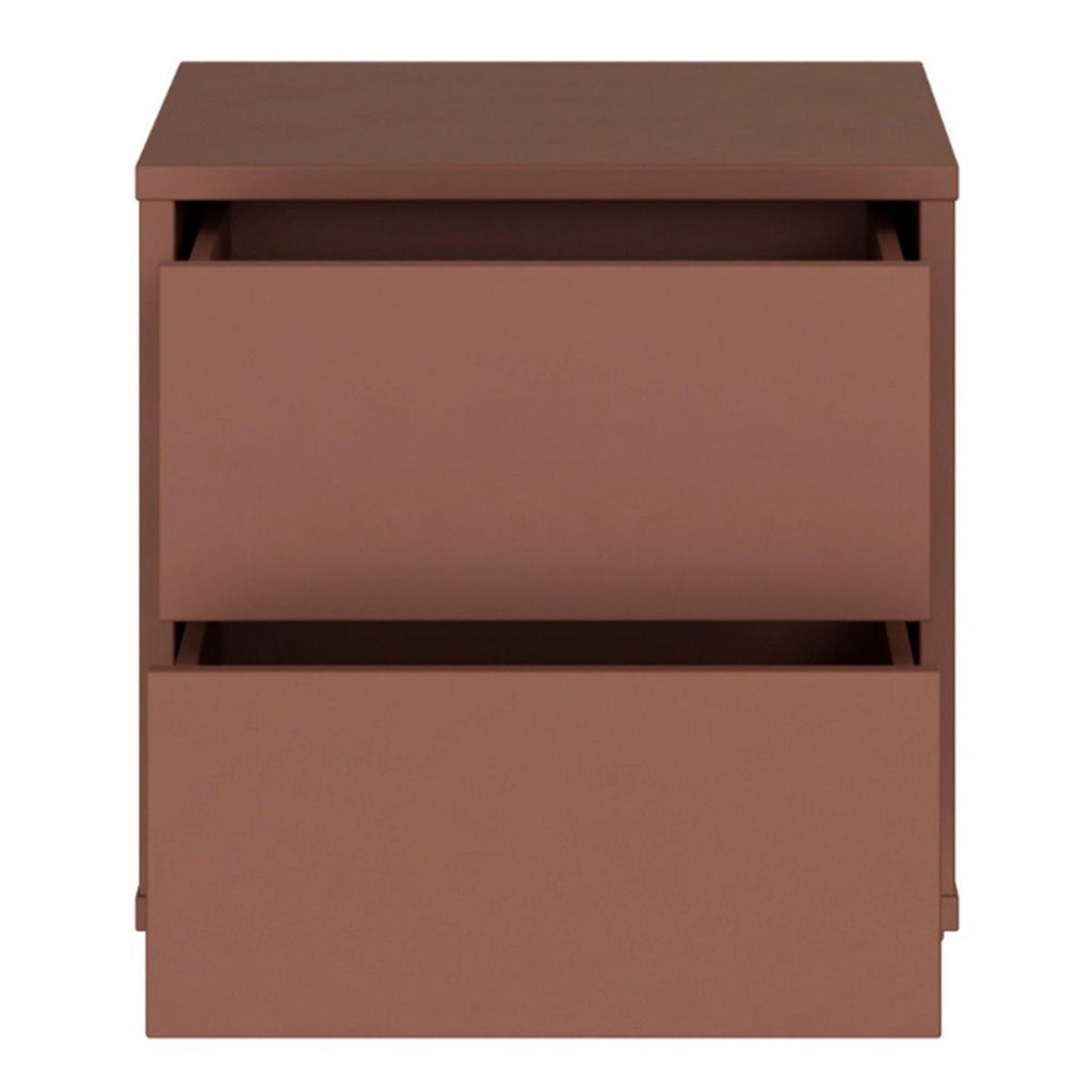 Alice Springs Low Bedside Cabinet with 2 Drawers PushtoOpen in Terracotta