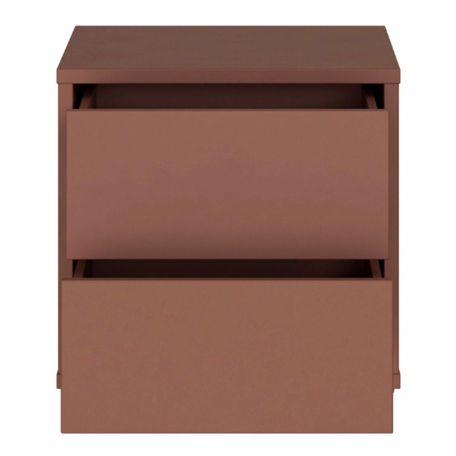 Alice Springs Low Bedside Cabinet with 2 Drawers PushtoOpen in Terracotta