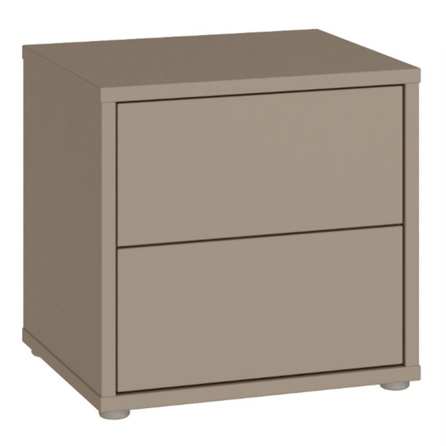 Alice Springs Low Bedside Cabinet with 2 Drawers PushtoOpen in Taupe