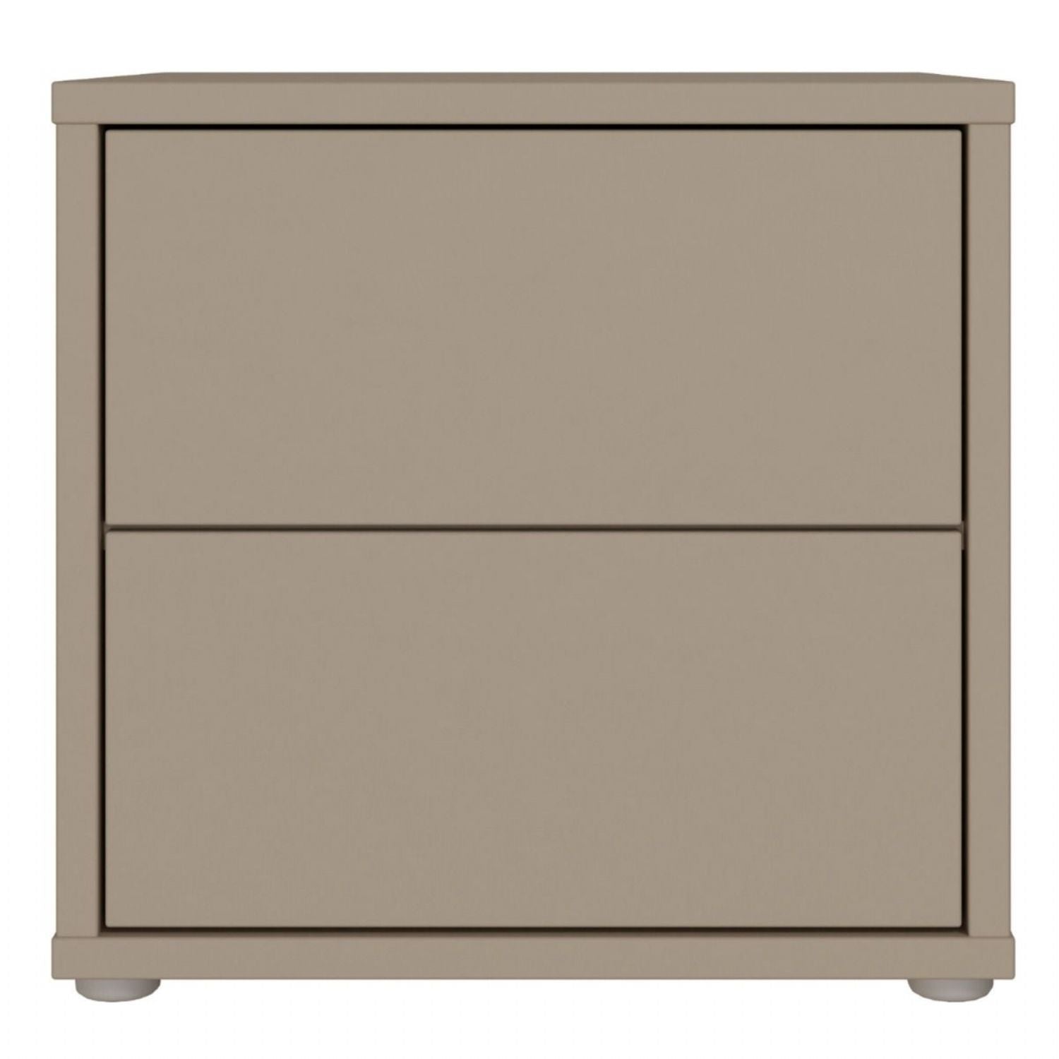Alice Springs Low Bedside Cabinet with 2 Drawers PushtoOpen in Taupe
