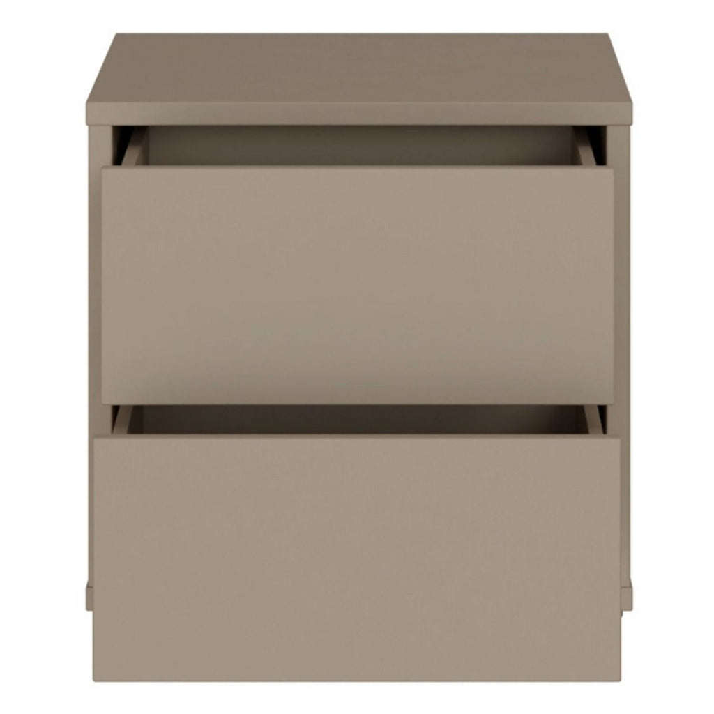 Alice Springs Low Bedside Cabinet with 2 Drawers PushtoOpen in Taupe