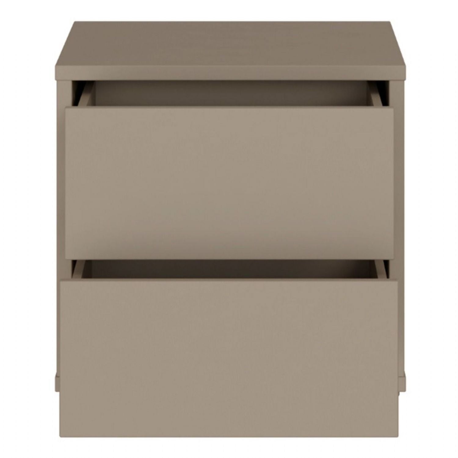 Alice Springs Low Bedside Cabinet with 2 Drawers PushtoOpen in Taupe