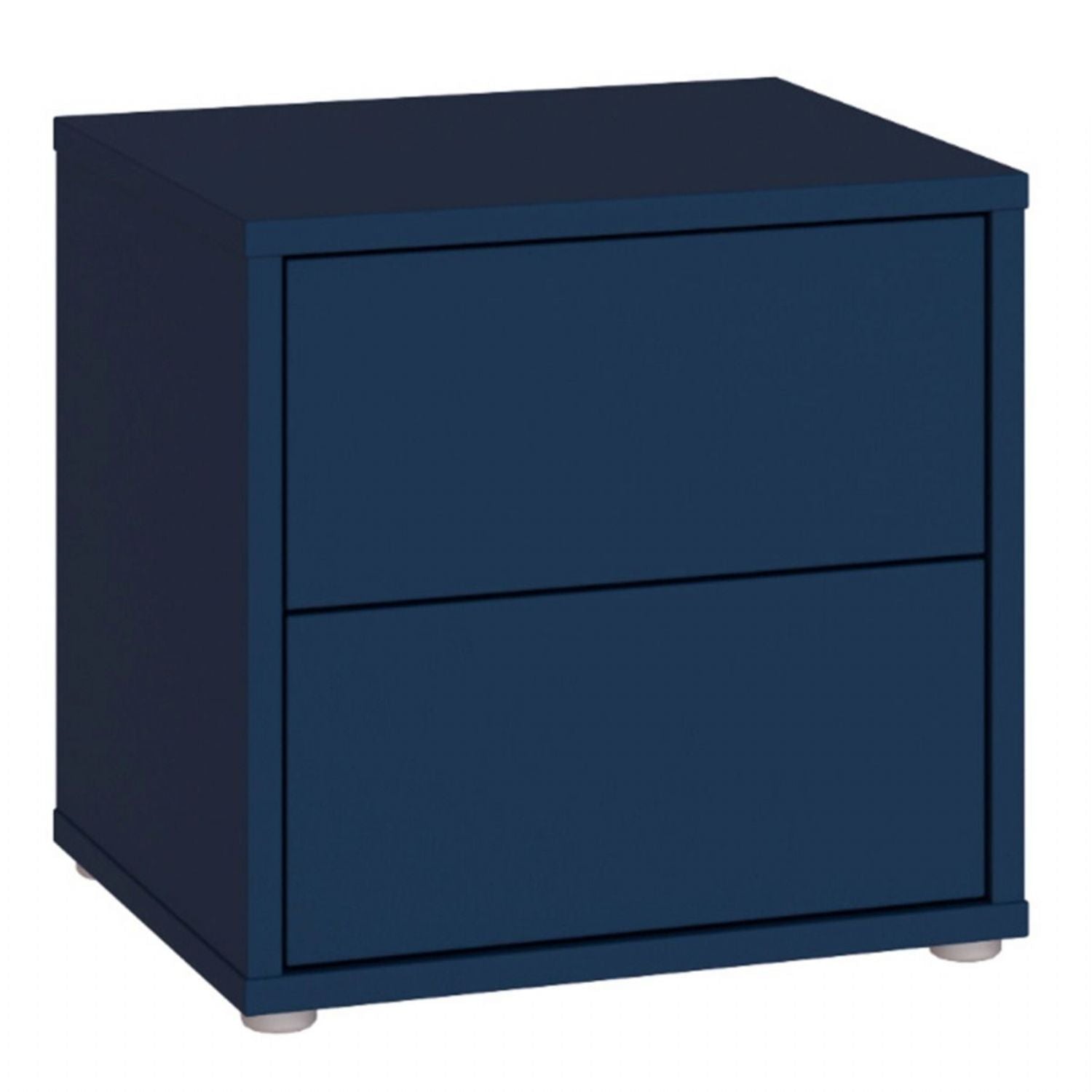 Alice Springs Low Bedside Cabinet with 2 Drawers PushtoOpen in Night Blue