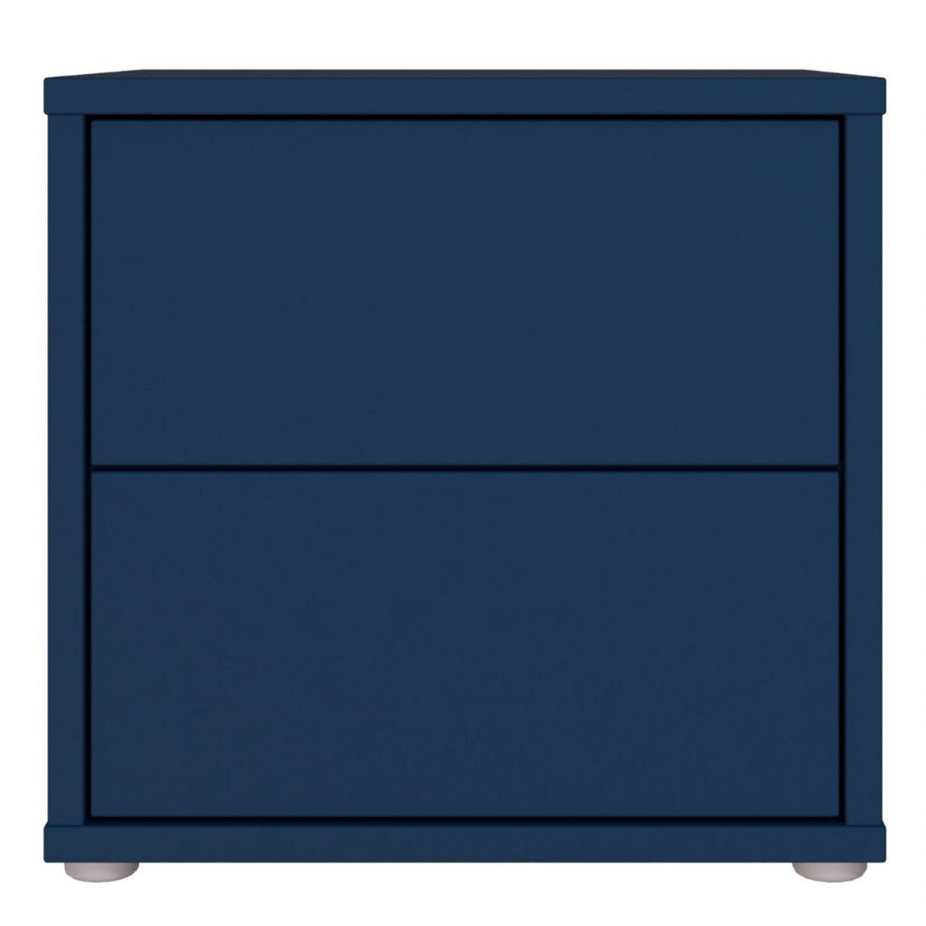 Alice Springs Low Bedside Cabinet with 2 Drawers PushtoOpen in Night Blue