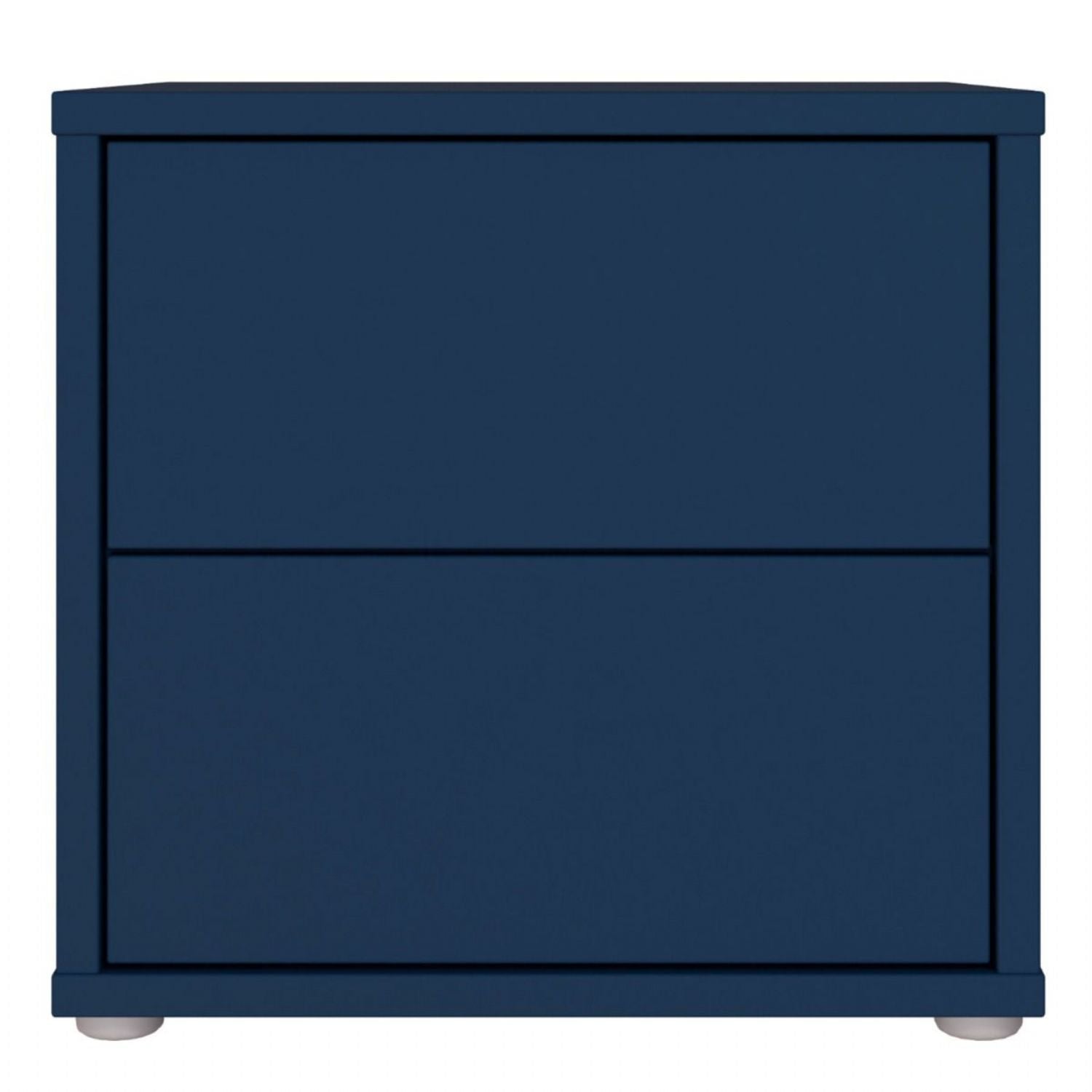 Alice Springs Low Bedside Cabinet with 2 Drawers PushtoOpen in Night Blue