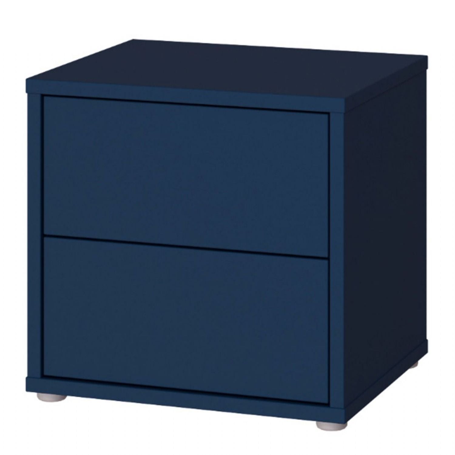 Alice Springs Low Bedside Cabinet with 2 Drawers PushtoOpen in Night Blue
