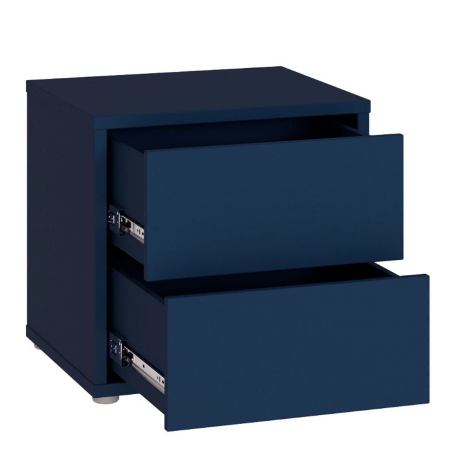Alice Springs Low Bedside Cabinet with 2 Drawers PushtoOpen in Night Blue